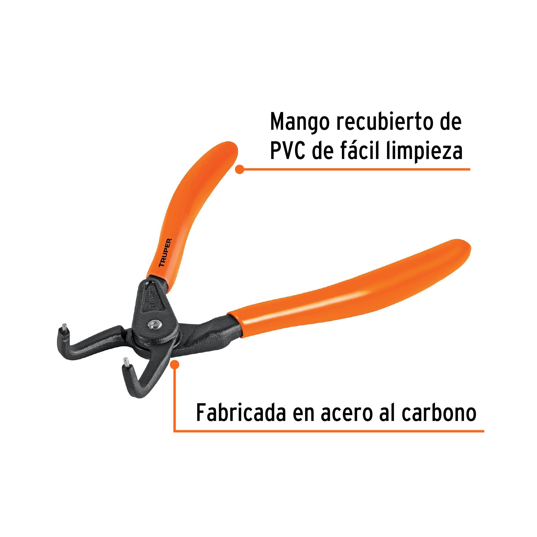 PINZA PUNTA A 90 grados 6-3/4" PARA CERRAR ANILLOS, MANGO DE PVC 17362