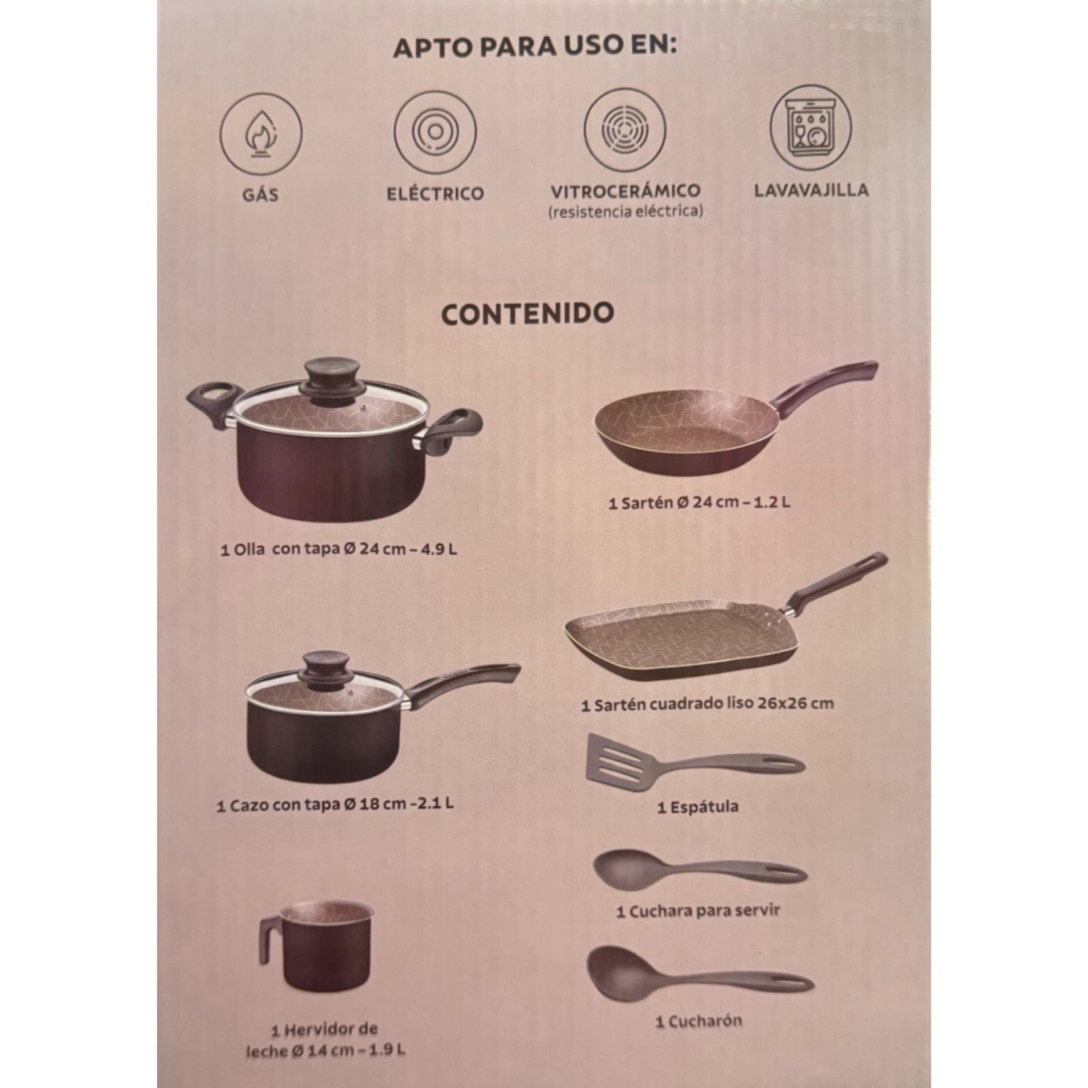 BATERIA DE COCINA TRAMONTINA 32300367 RIVOLI 10 PZAS NEGRO ENDY3.