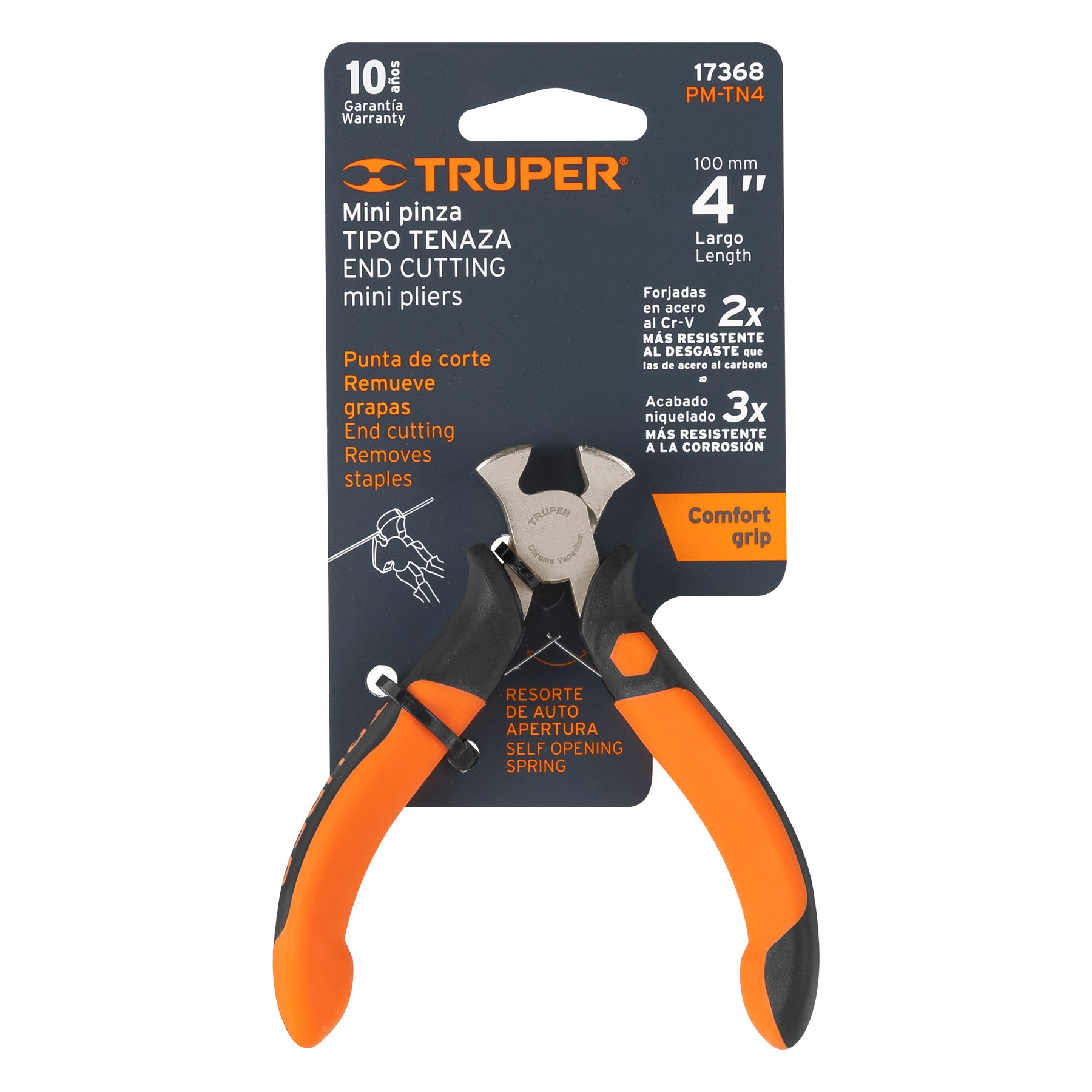 MINI PINZA TIPO TENAZA 4" MANGO COMFORT GRIP, TRUPER 17368