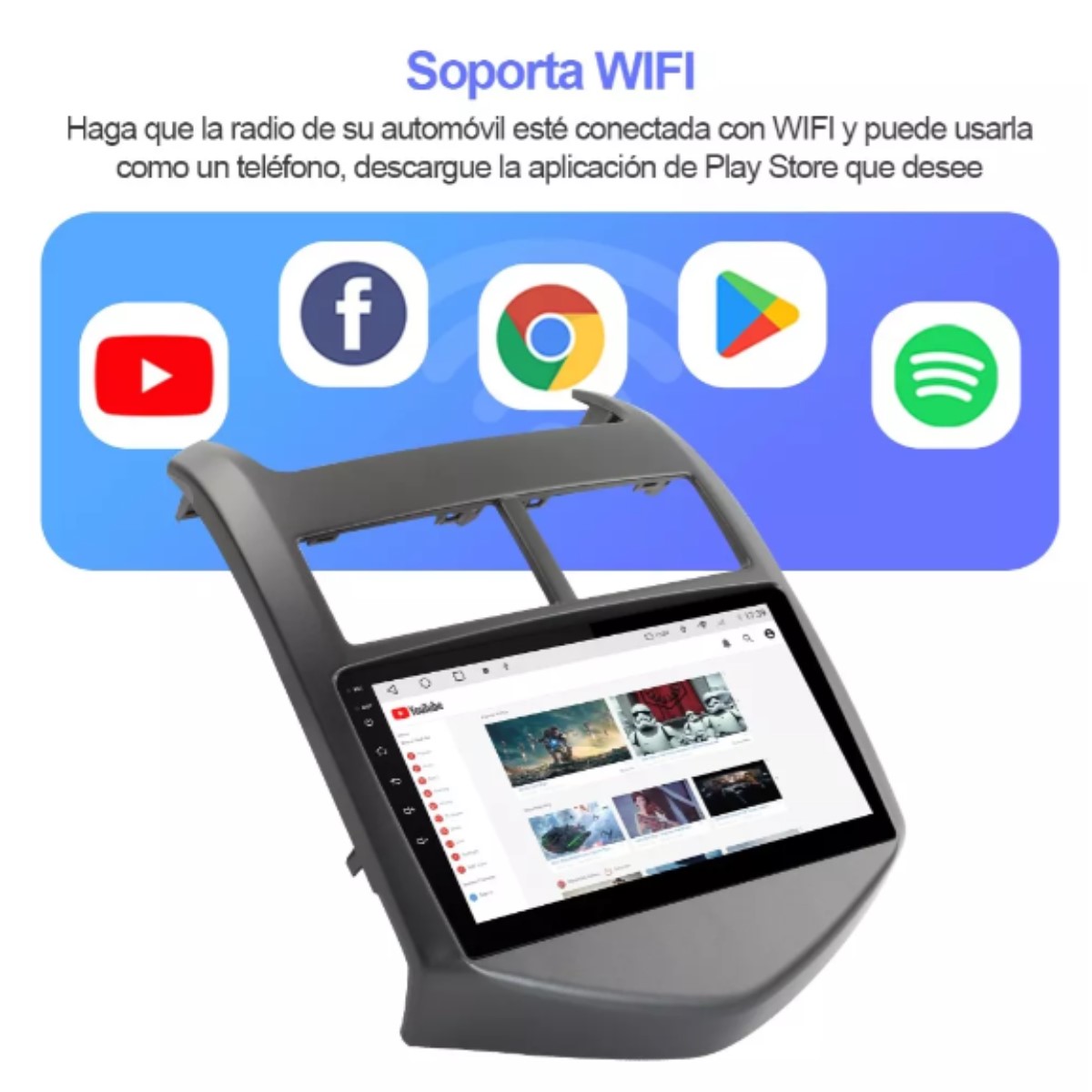 Pantalla táctil cámara Multimedia GPS coche Radio Android 4 núcleos Chevrolet Aveo 2 Sonic CarPlay