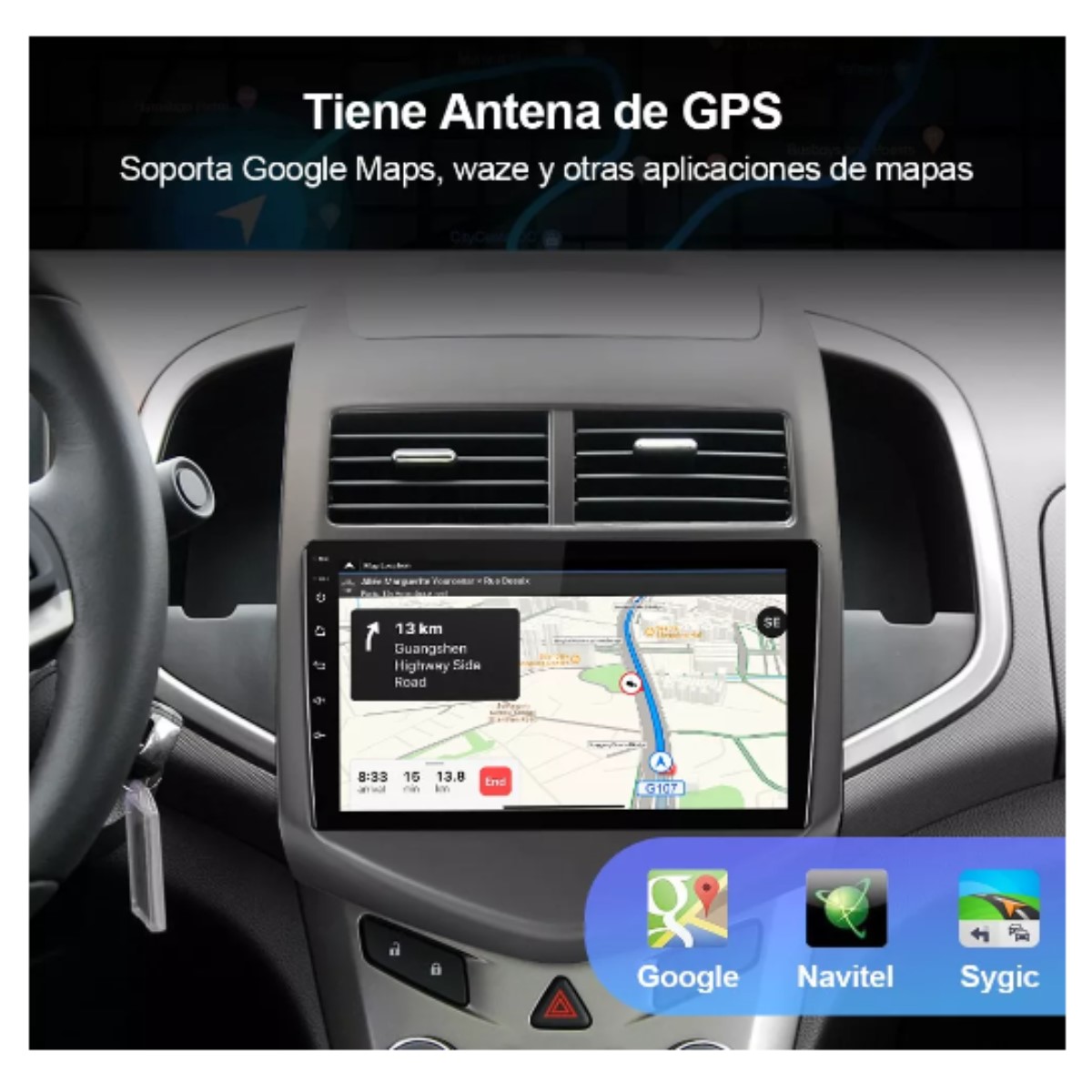 Pantalla táctil cámara Multimedia GPS coche Radio Android 4 núcleos Chevrolet Aveo 2 Sonic CarPlay