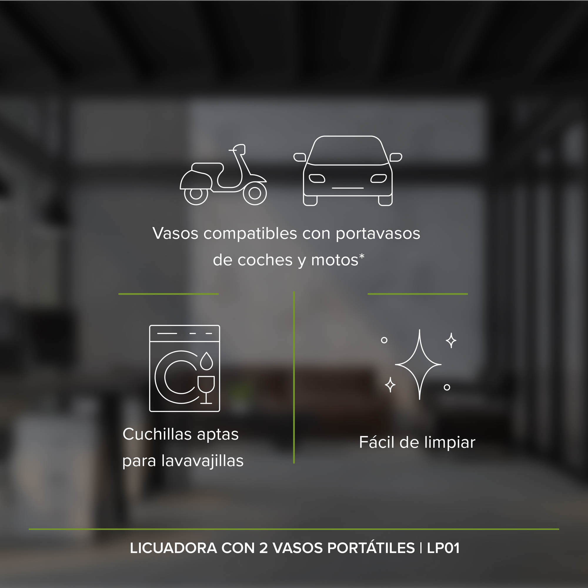 Licuadora Con Cable De 2 Vasos Portátiles Con Tapa De 600 ML C/U  Avera LP01 