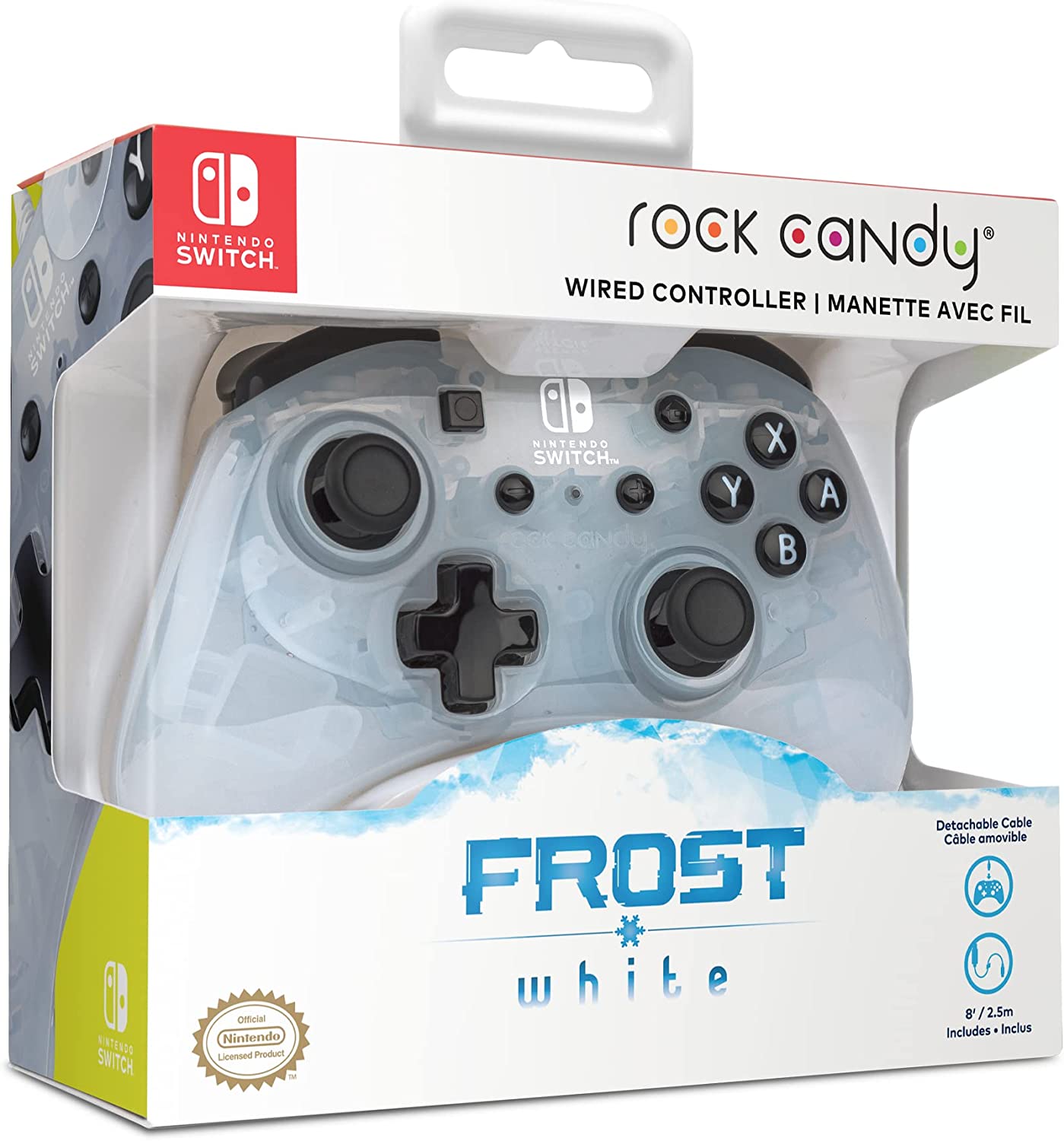 Control Alambrico Pdp Rock Candy Frost White Para Nintendo