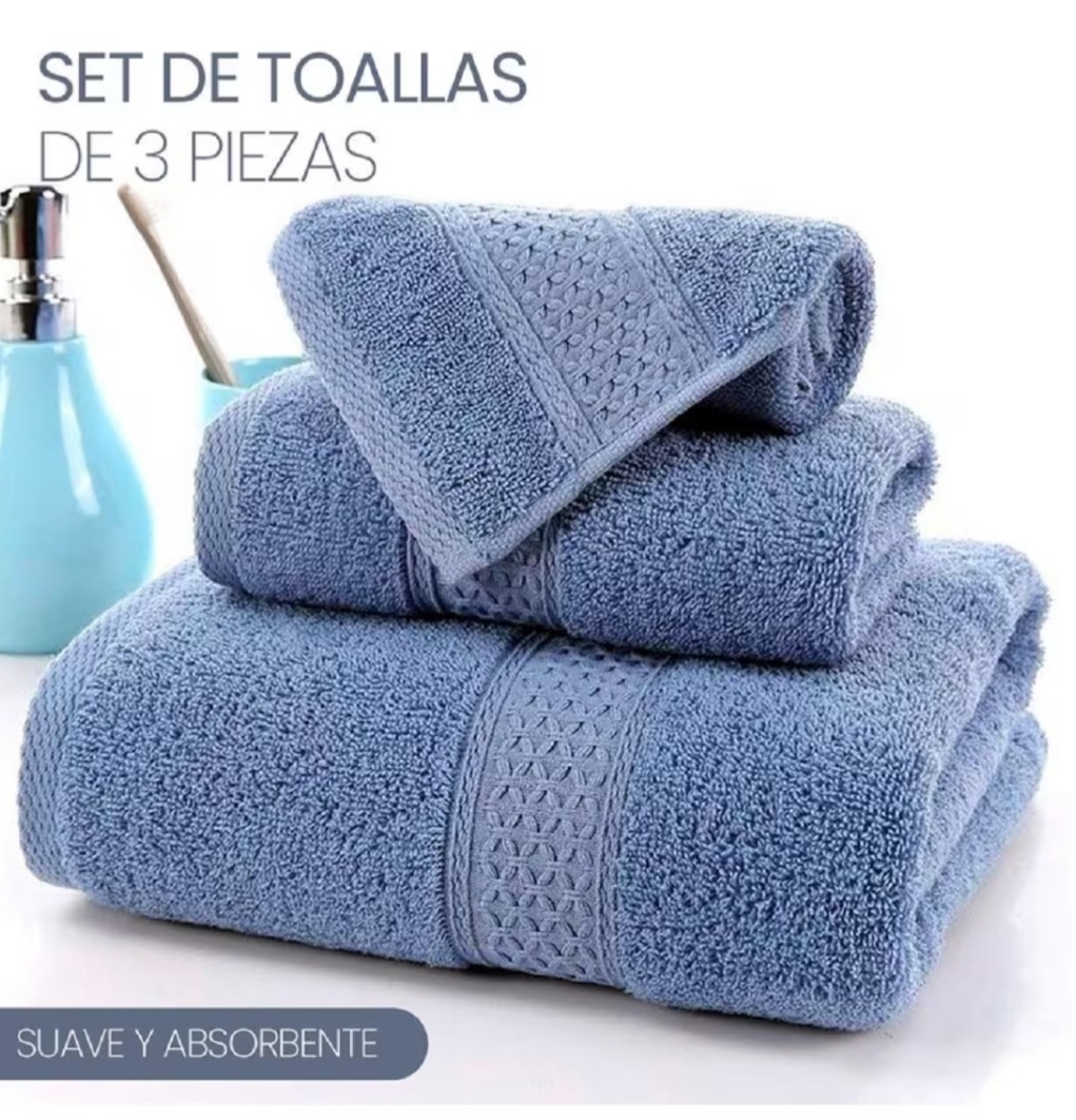 Juego de 3 toallas para baño . Grande, mediano y chico