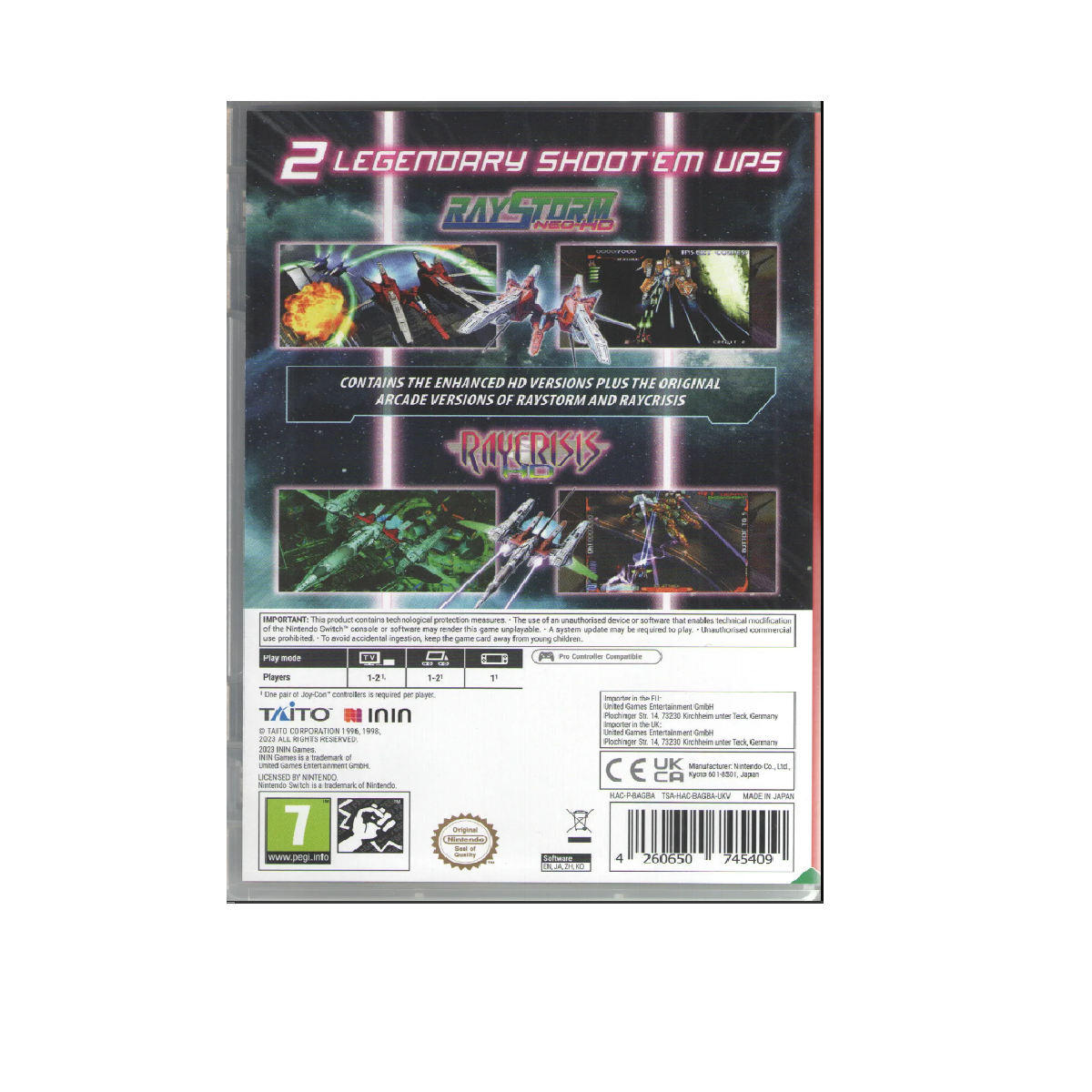 RayStorm X RayCrisis HD Collection -- Nintendo Switch.