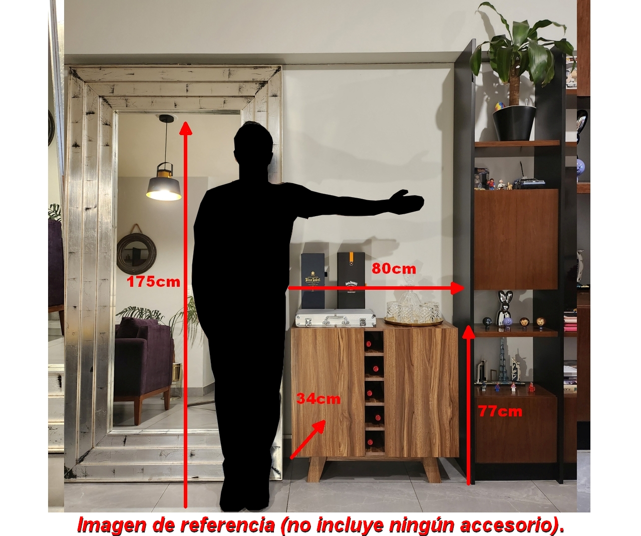 Minibar acabado tipo nogal.