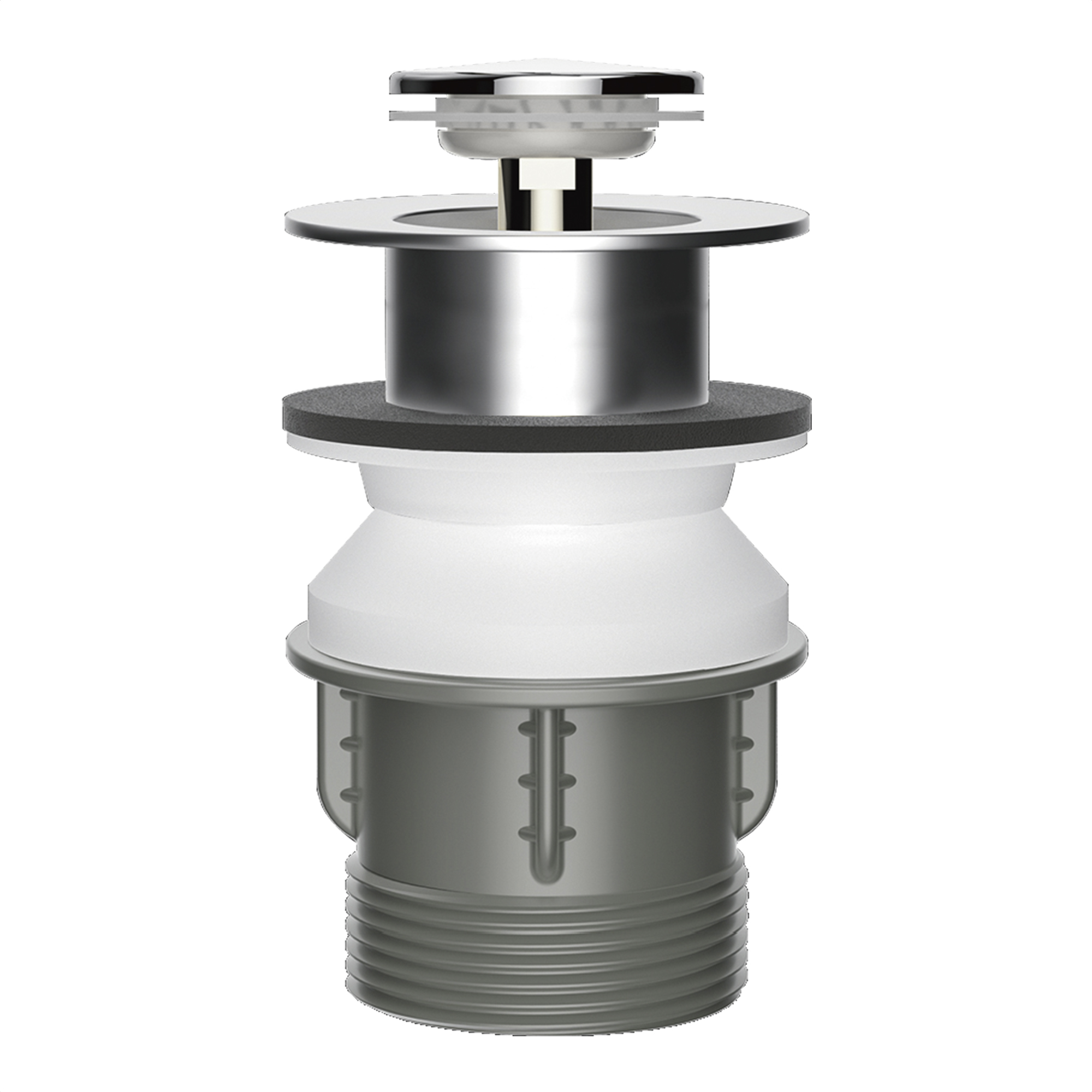 MEER Faucets by CNX | Desagüe Emergente de Acero Inoxidable y ABS con Botón Pop-Up para Lavabos, Cocinas y Bañeras