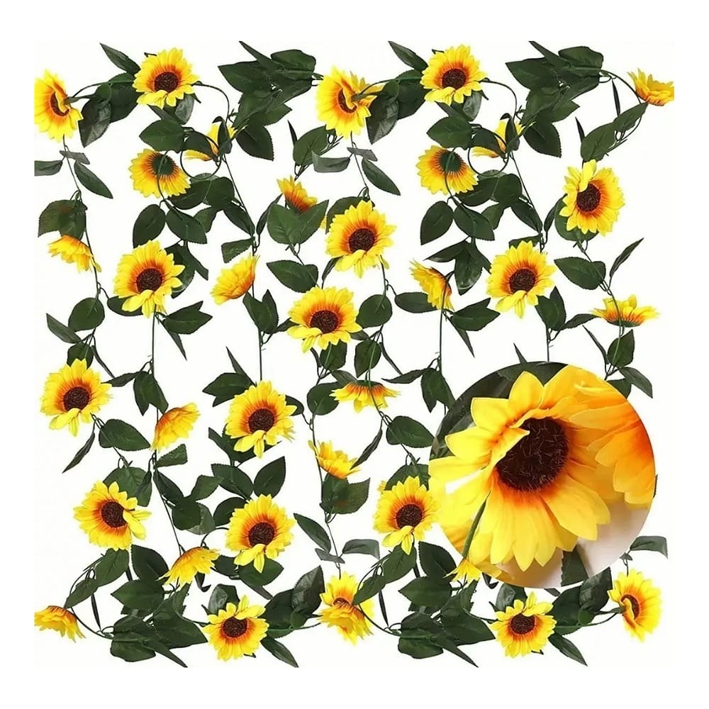 Vid De Flores Girasol Artificiales Planta Decoración 5 Piezas