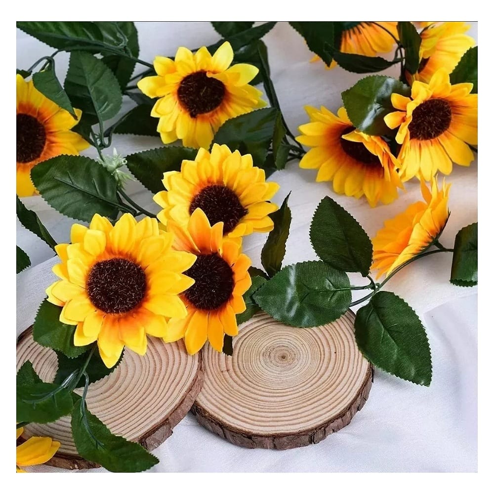 Vid De Flores Girasol Artificiales Planta Decoración 5 Piezas