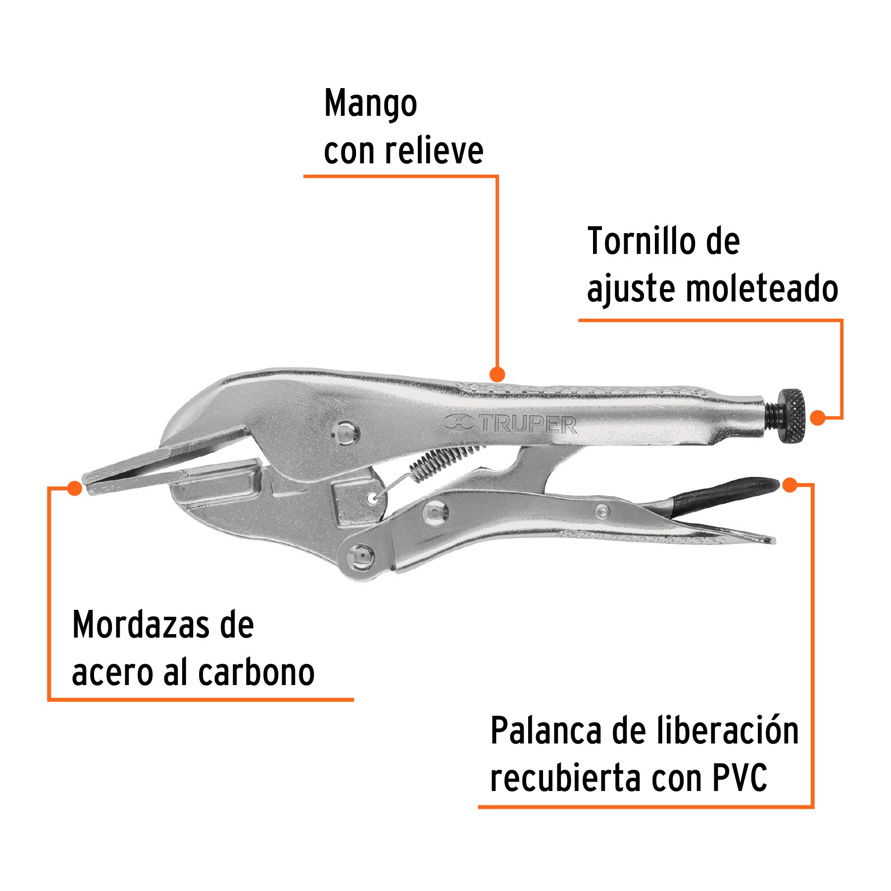 PINZA DE PRESIÓN 8" HOJALATERA, TRUPER 17425