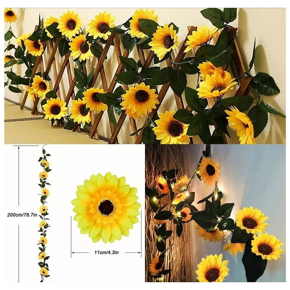 Vid De Flores Girasol Artificiales Planta Decoración 5 Piezas