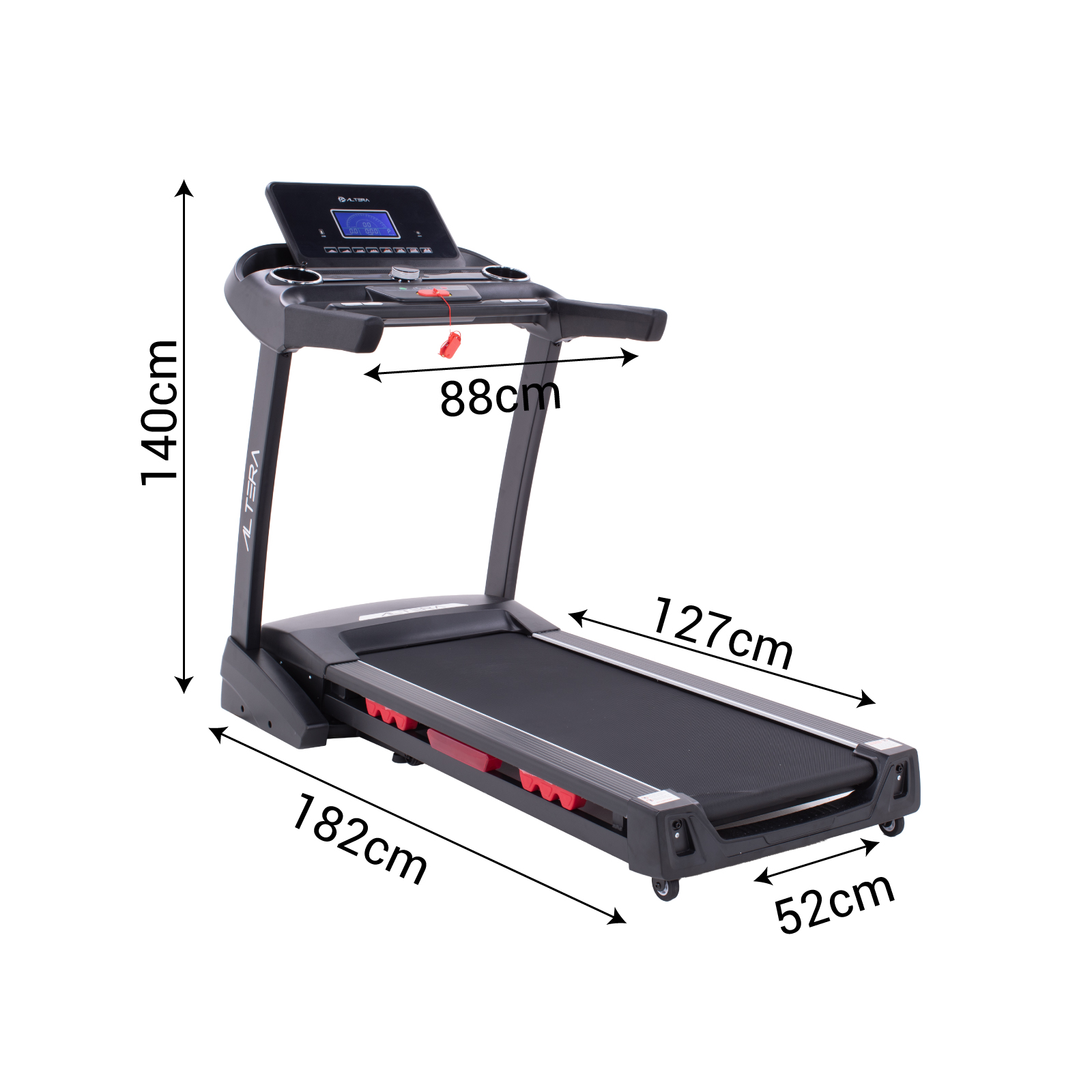 Altera Caminadora eléctrica | 4 HP | 12 programas de ejercicio. | 1 a 20 Km/h | bluetooth y App móvil | Plegable