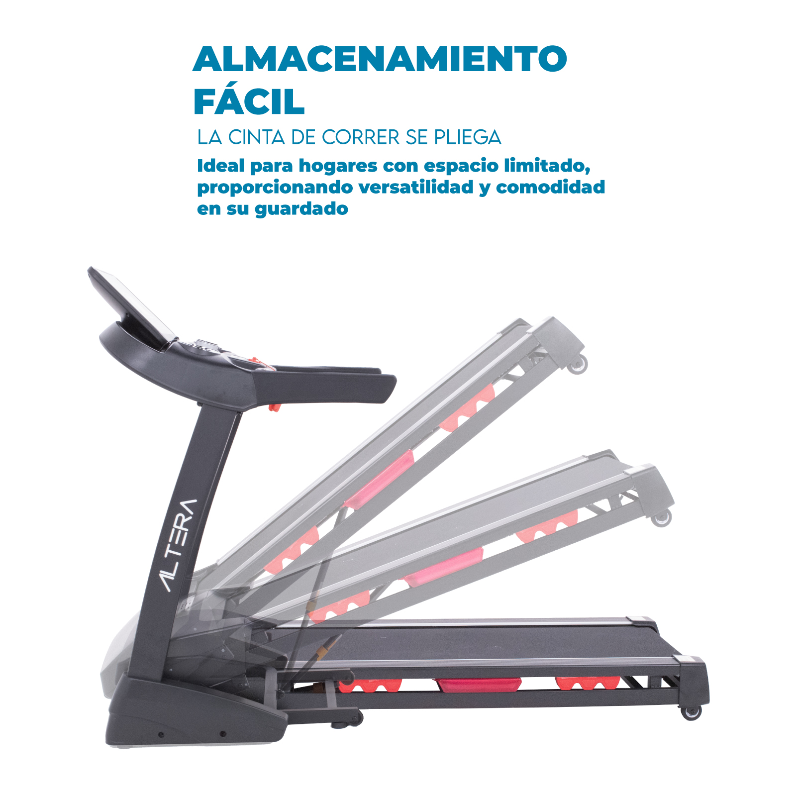 Altera Caminadora eléctrica | 4 HP | 12 programas de ejercicio. | 1 a 20 Km/h | bluetooth y App móvil | Plegable