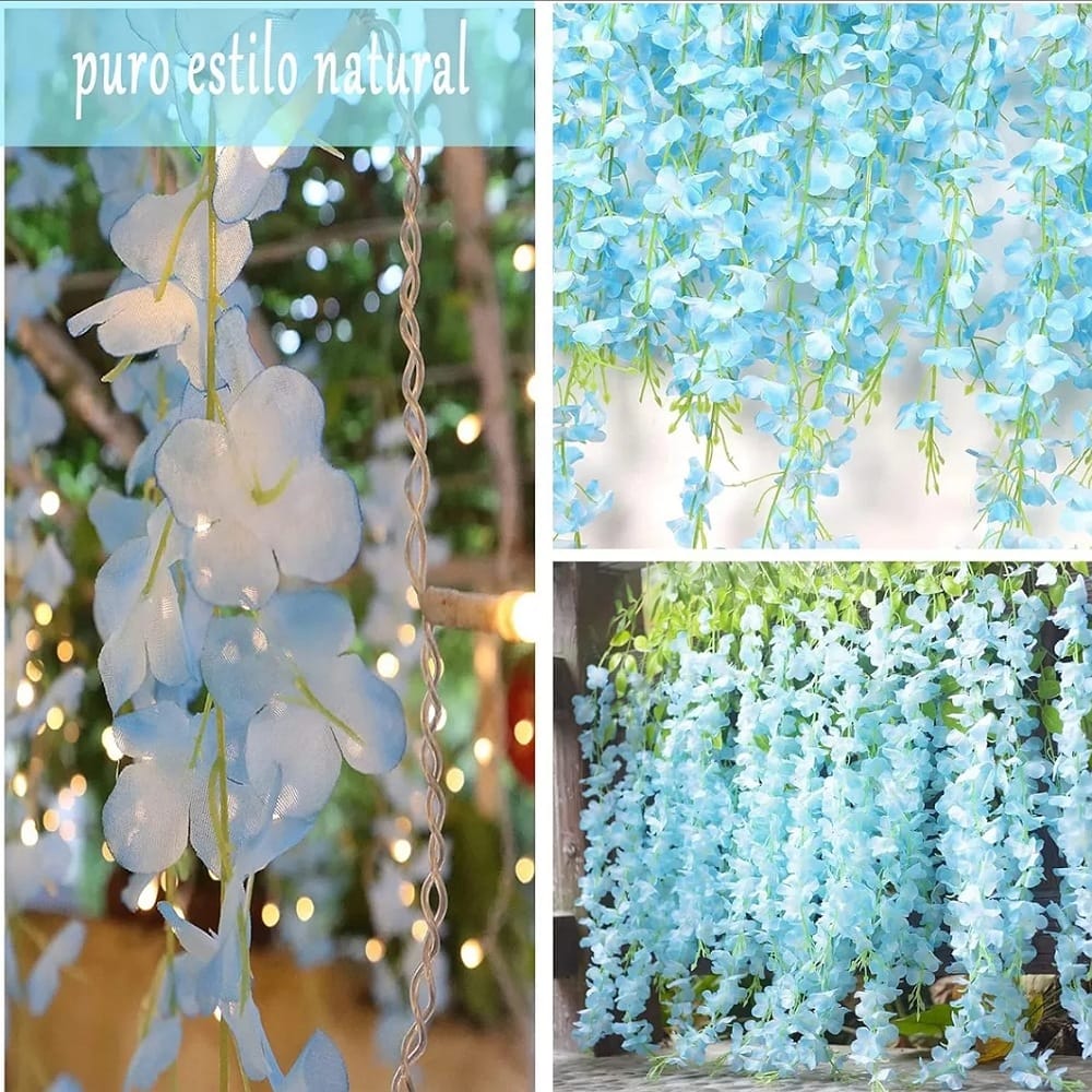 Lote 14pcs Wisteria Artificial Flores Decoración Boda Hogar