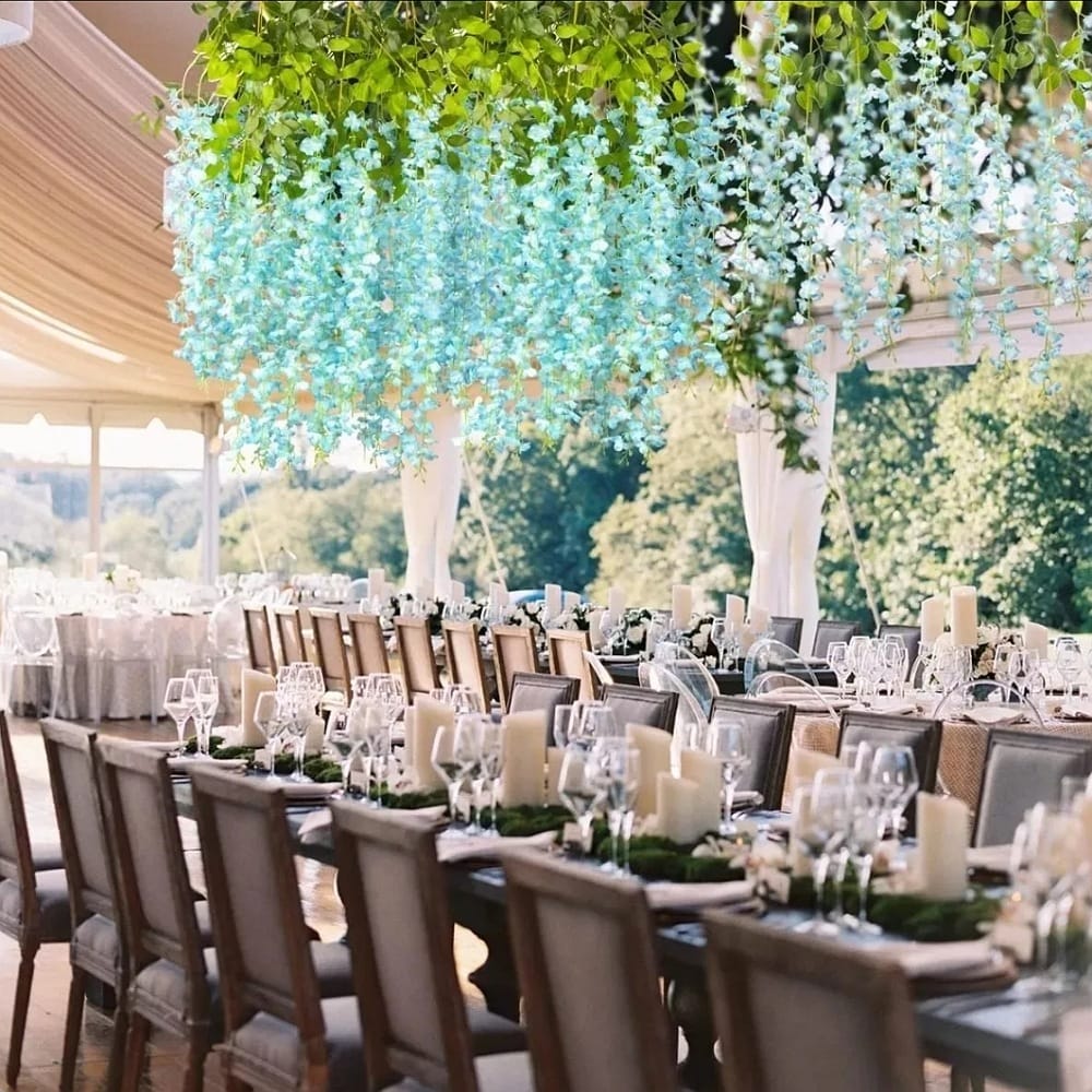 Lote 14pcs Wisteria Artificial Flores Decoración Boda Hogar