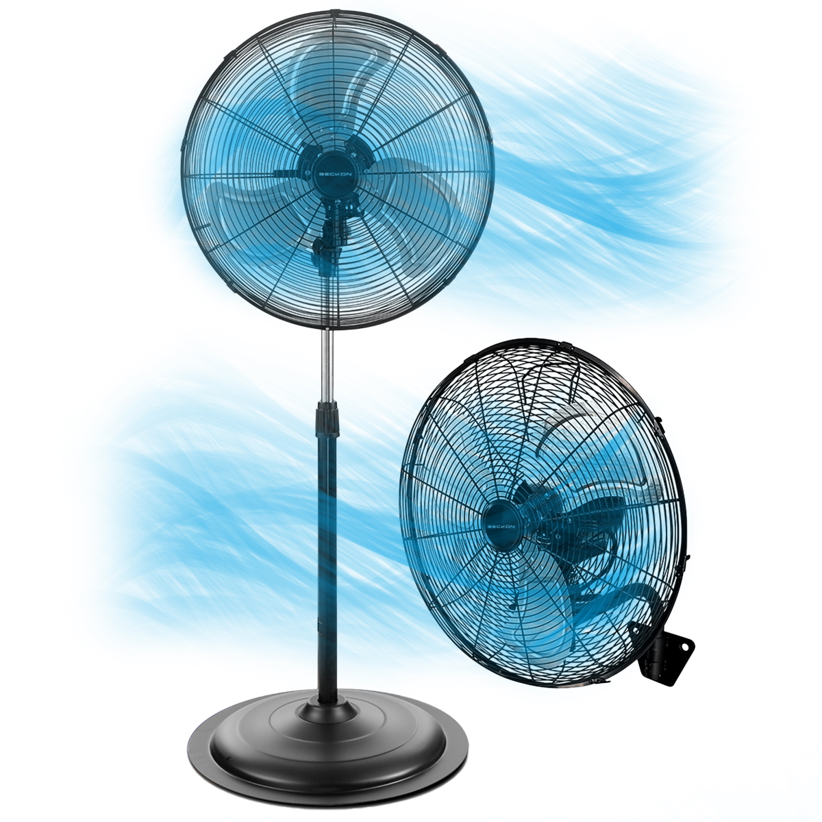 Ventilador Industrial De Pedestal Pared 2 En 1 Uso Rudo jardín exteriores Bodega Centro De Trabajo Comercio Eventos Beckon.