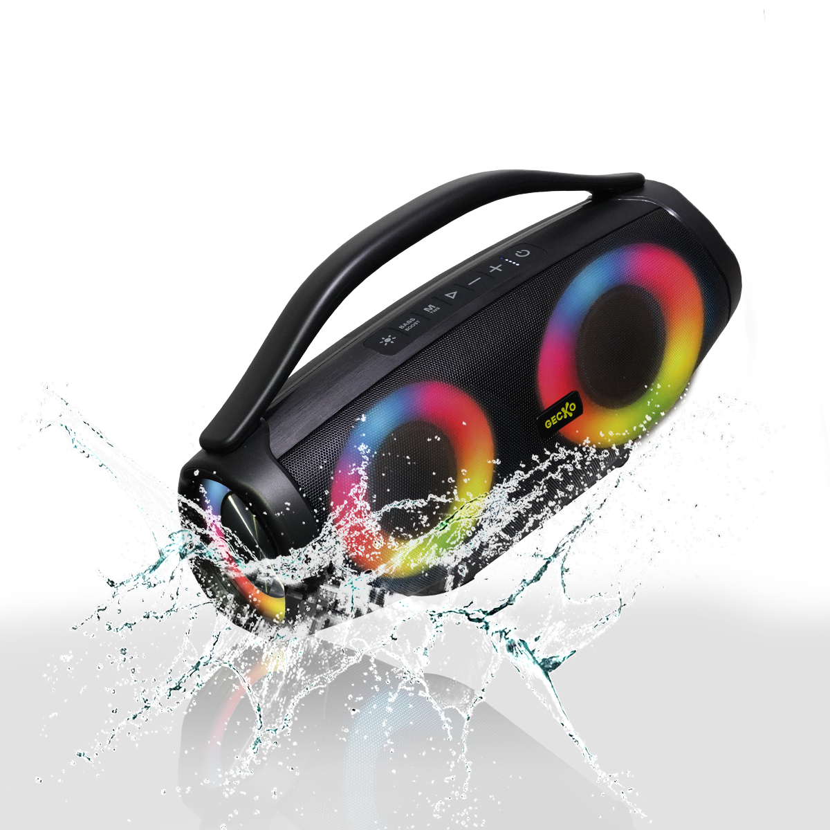 Bocina Waterproof Portátil Gecko, Subwoofer De Alta Potencia