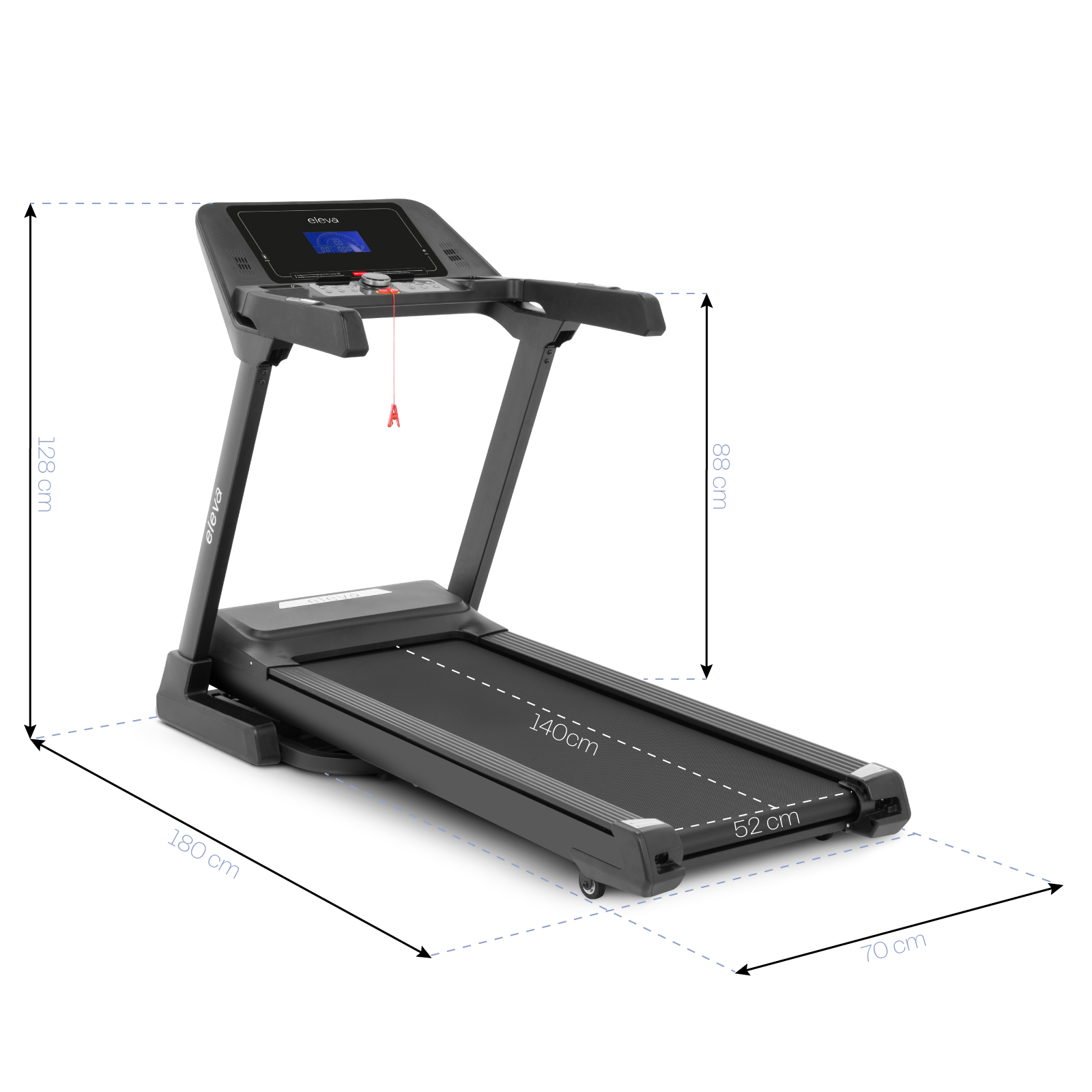 Eleva Caminadora eléctrica Negro | 3HP | 24 programas de entrenamiento | 1 a 20 km/h | con bluetooth y aplicación móvil | bocina integrado