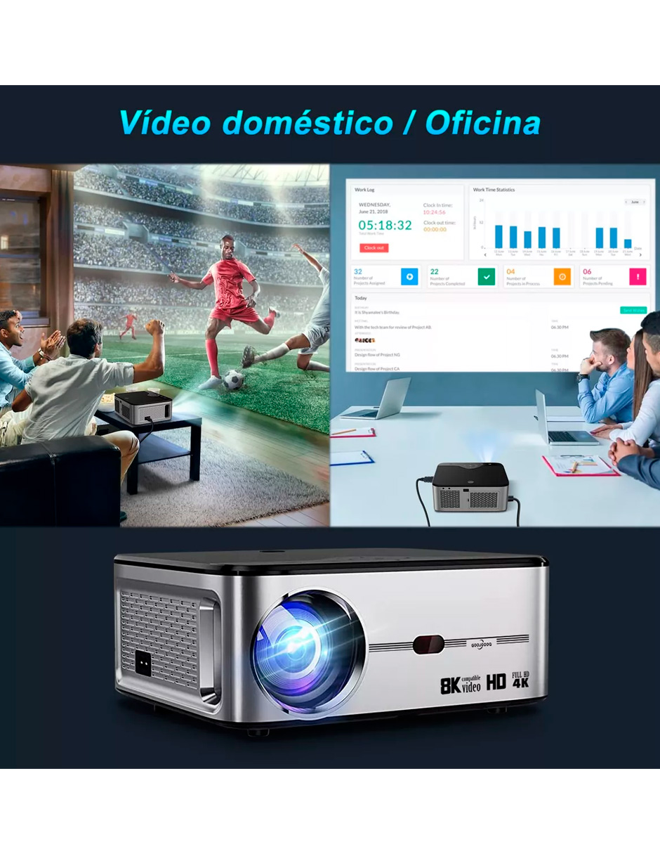 Proyector Petukita Box GOOJO X 1 con Android Wifi Full Hd 1080p 