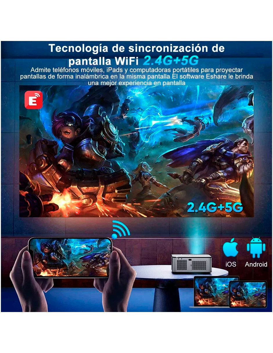 Proyector Petukita Box GOOJO X 1 con Android Wifi Full Hd 1080p 