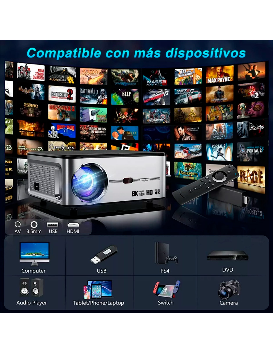 Proyector Petukita Box GOOJO X 1 con Android Wifi Full Hd 1080p 