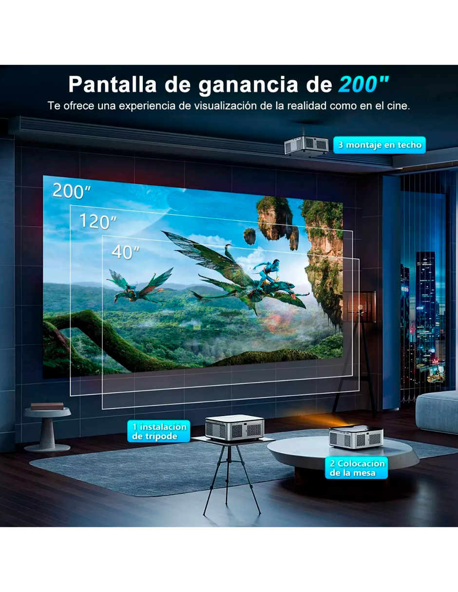 Proyector Petukita Box GOOJO X 1 con Android Wifi Full Hd 1080p 