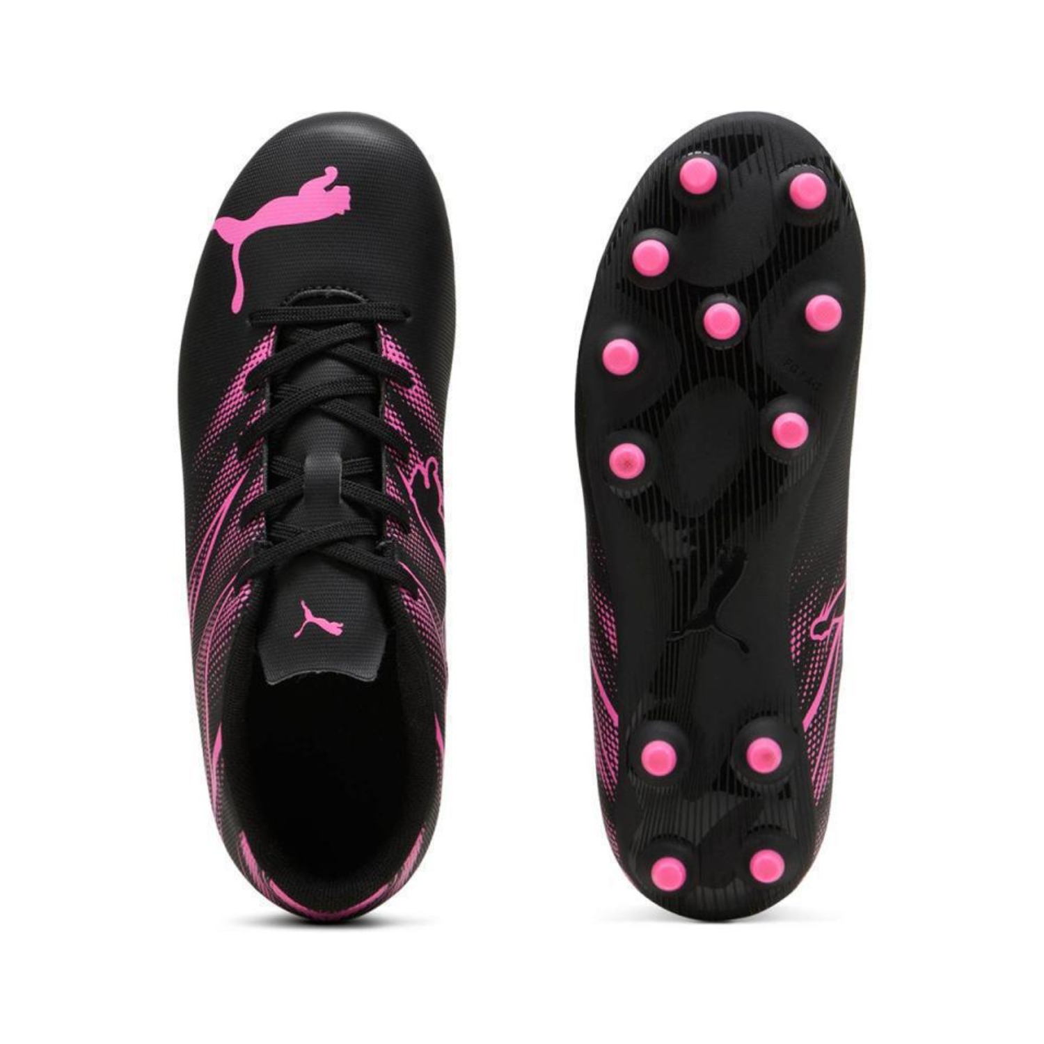Tenis de Futbol Puma Attacanto FG/AG Jr Negro- Rosa 107480 06 Unisex.