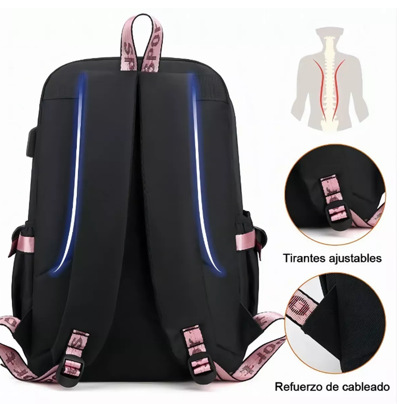 Mochilas Kawaii Bts De Mujer Escolares Con Puerto Usb