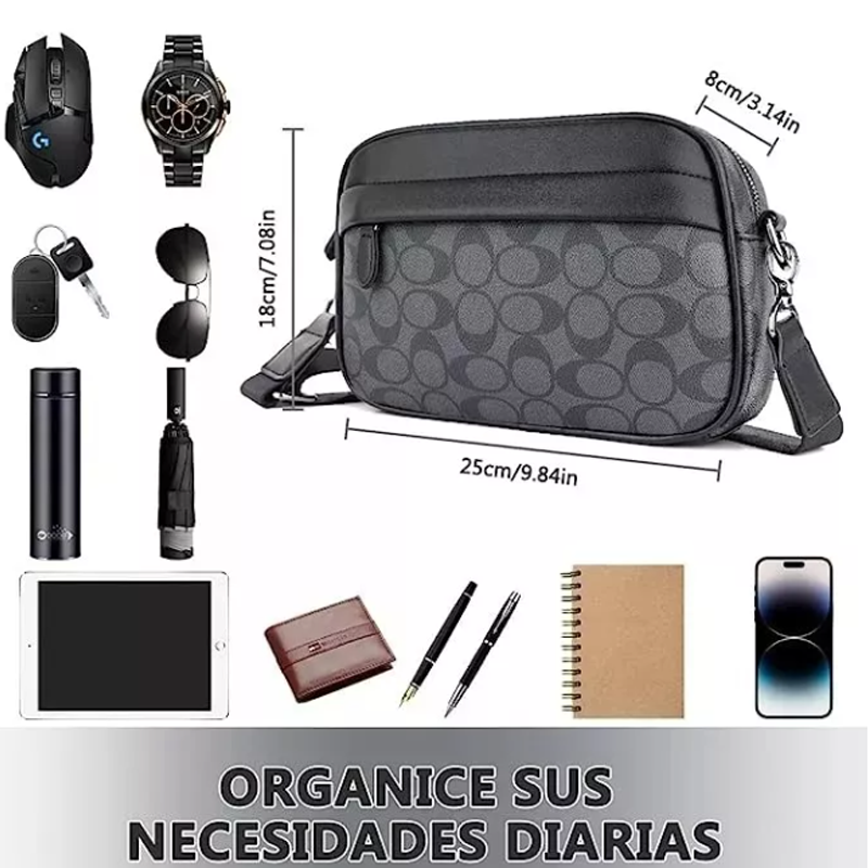 Bandolera De Cuero Para Hombre Bolso Bandolera Lujo Moderno