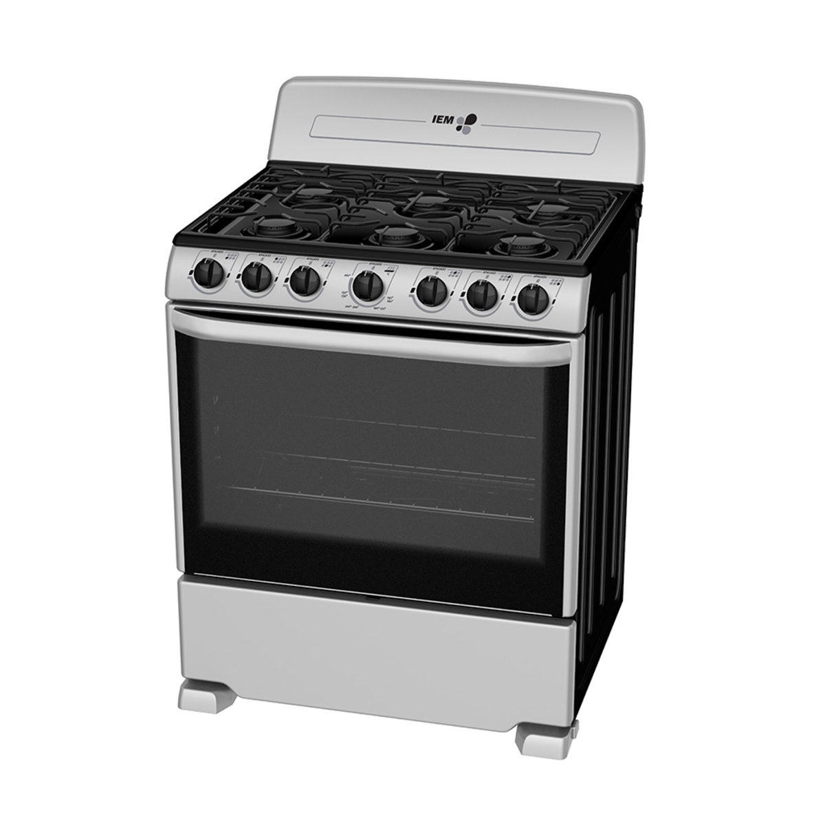 ESTUFA DE PISO IEM EI3020BAPS1 76CM 6 QUEMADORES PLATA ORTY