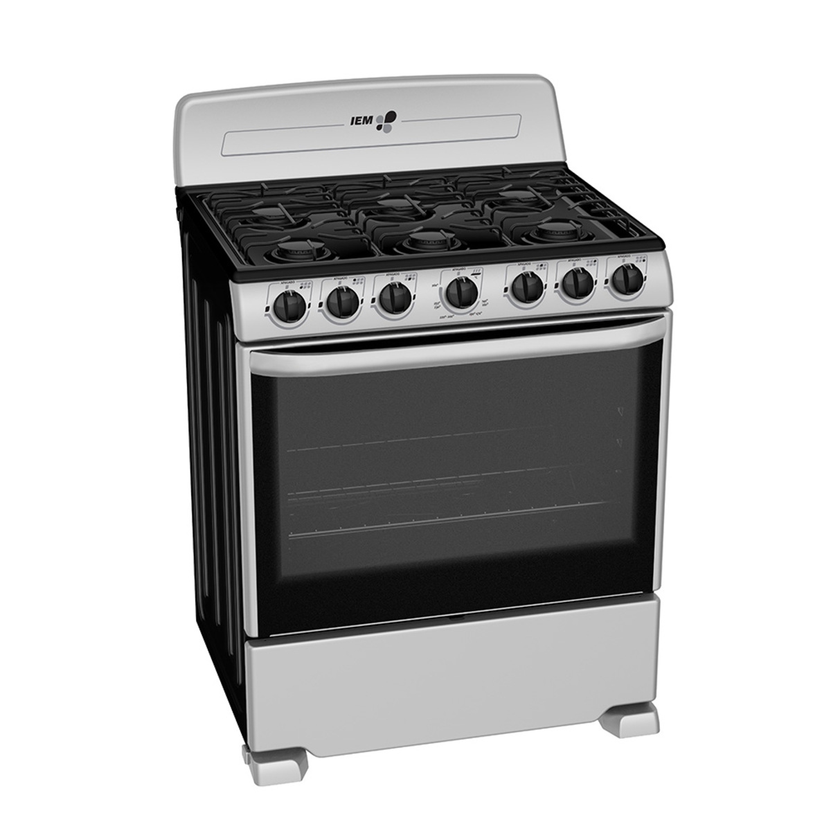 ESTUFA DE PISO IEM EI3020BAPS1 76CM 6 QUEMADORES PLATA ORTY
