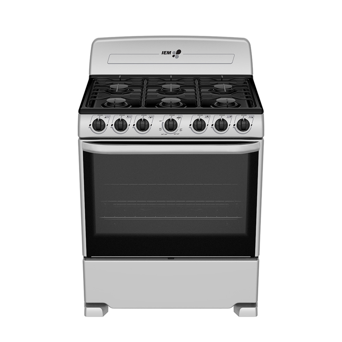 ESTUFA DE PISO IEM EI3020BAPS1 76CM 6 QUEMADORES PLATA ORTY