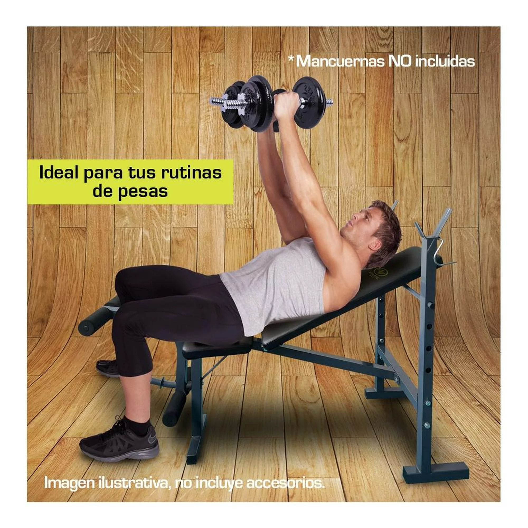 Banco de ejercicio  para pesas reclinable con rack Athletic Works WMW-2110
