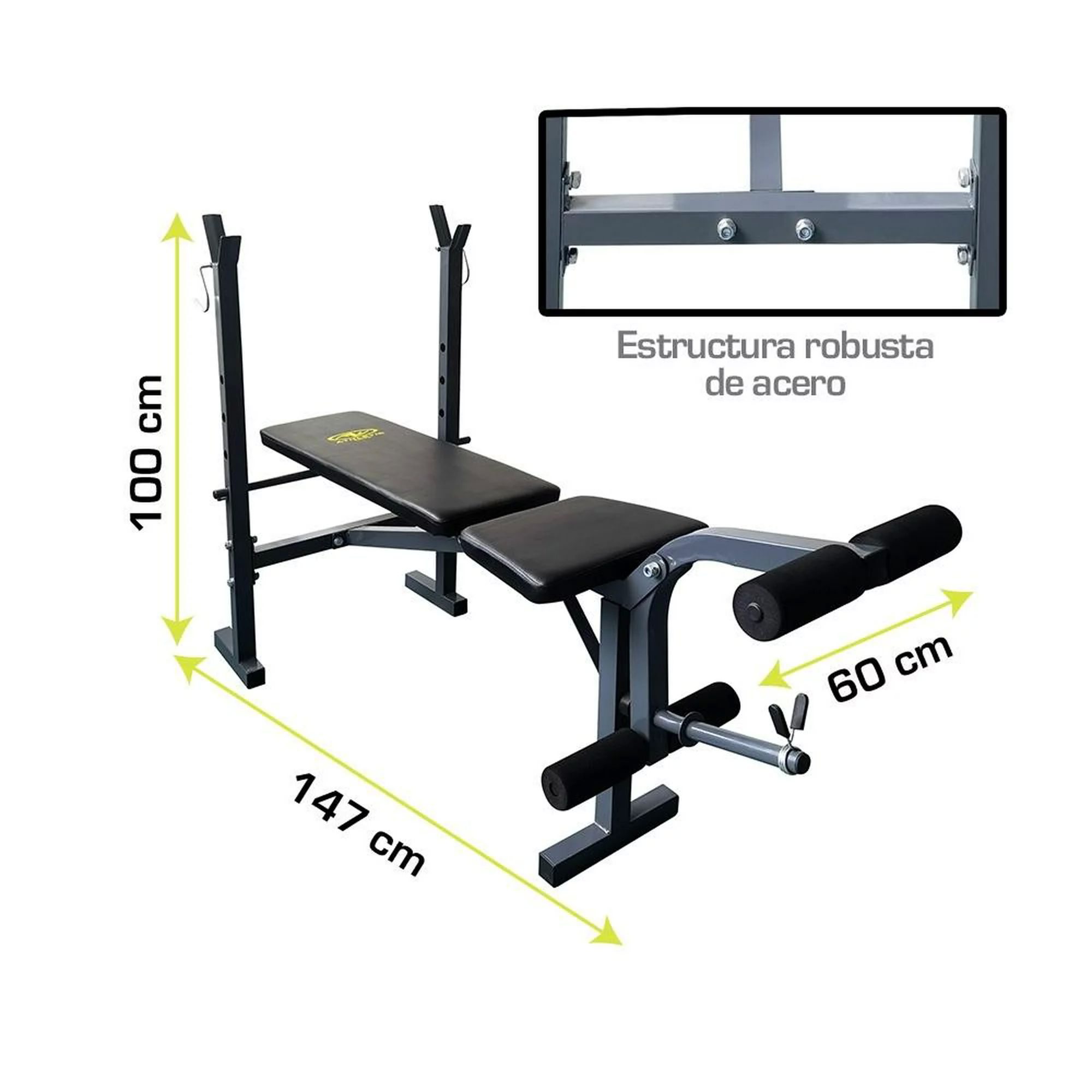 Banco de ejercicio  para pesas reclinable con rack Athletic Works WMW-2110