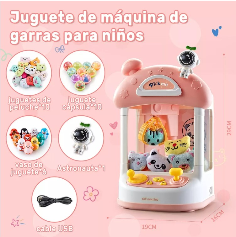 Maquina Garra Peluches Juguete Gashapone Niña T