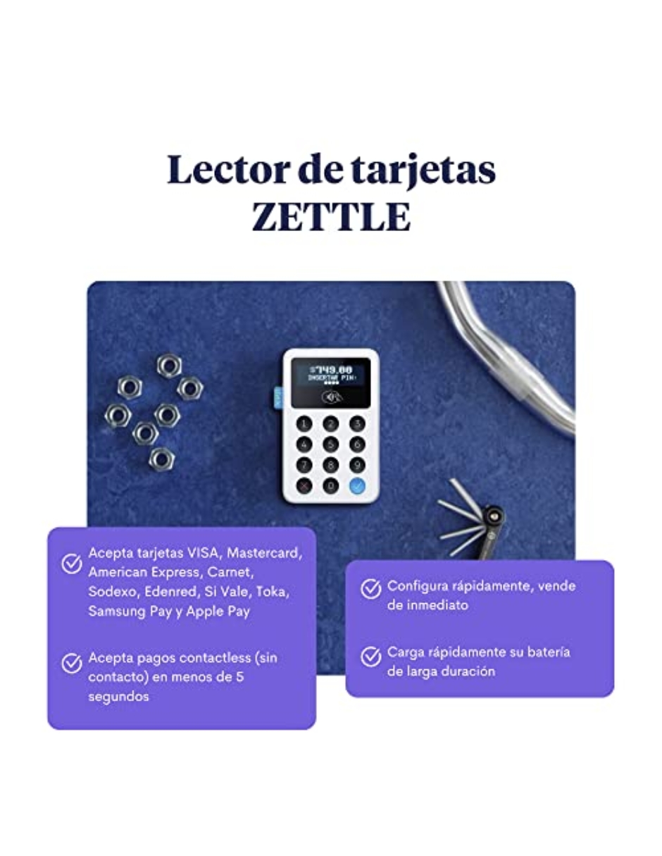 Lector de Tarjetas Zettle by Paypal Crédito/Débito, Bluetooth - Blanco