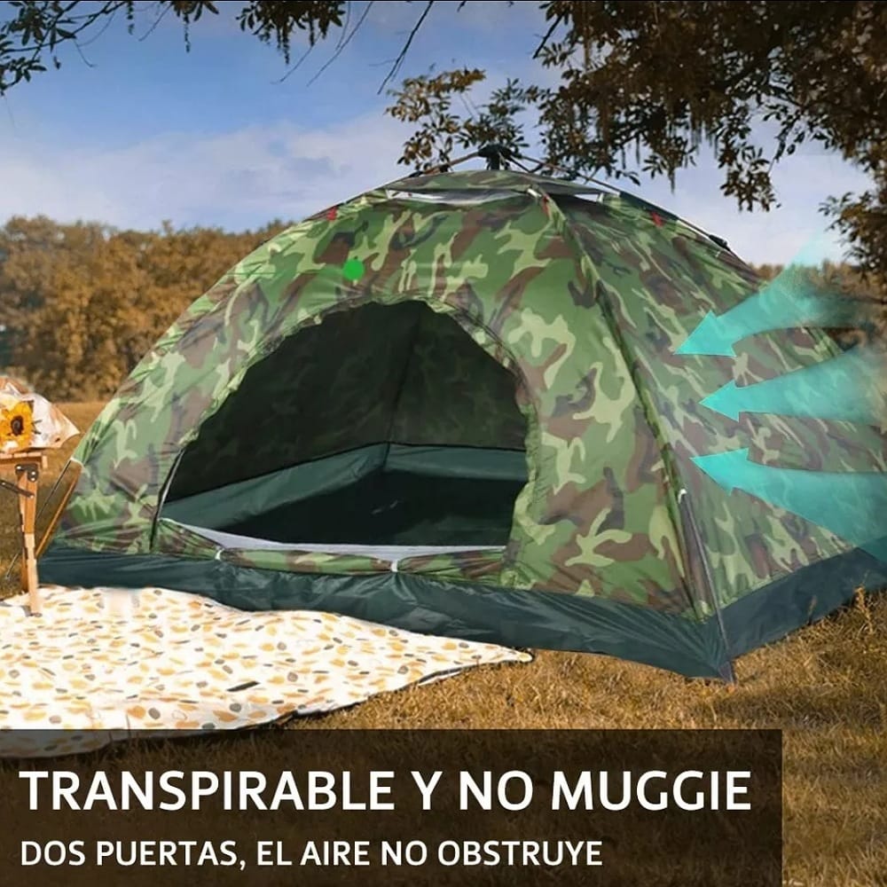 Tienda Casa Campaña Grande Camping 3 Personas Fácil Instalar