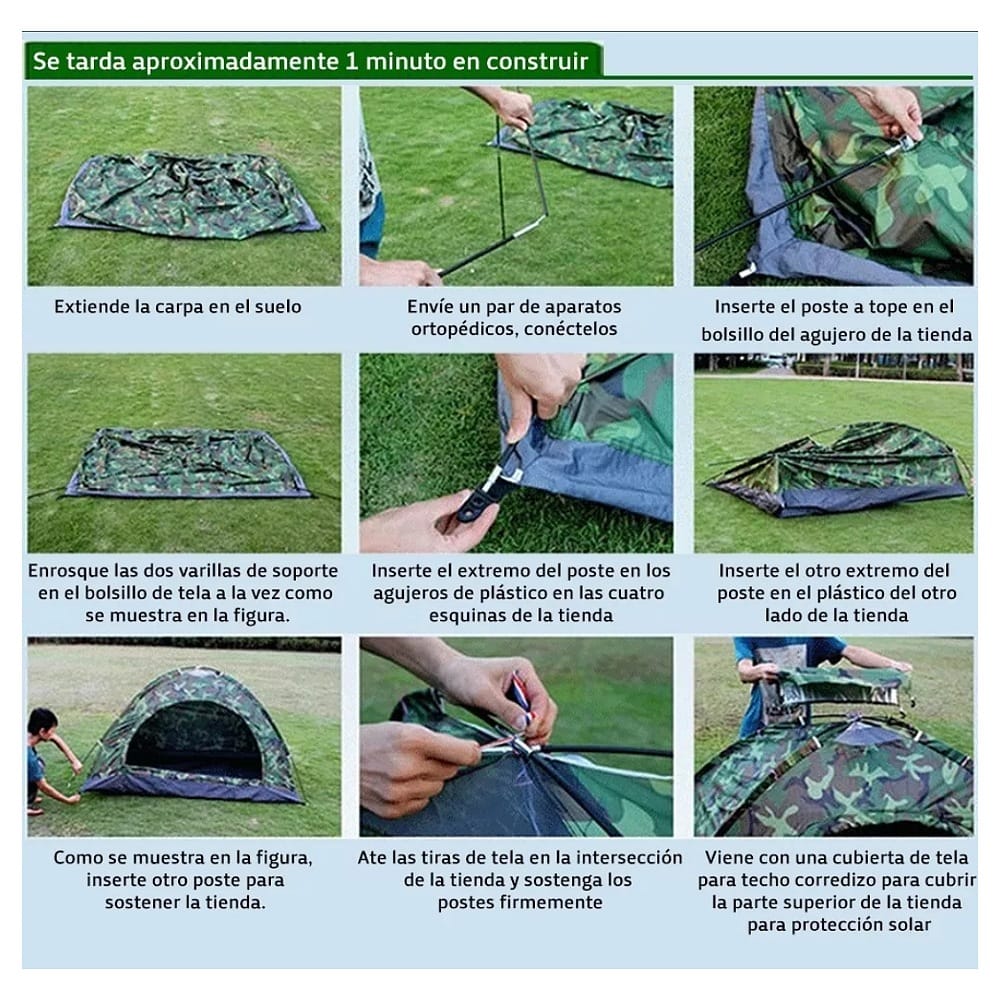 Tienda Casa Campaña Grande Camping 3 Personas Fácil Instalar