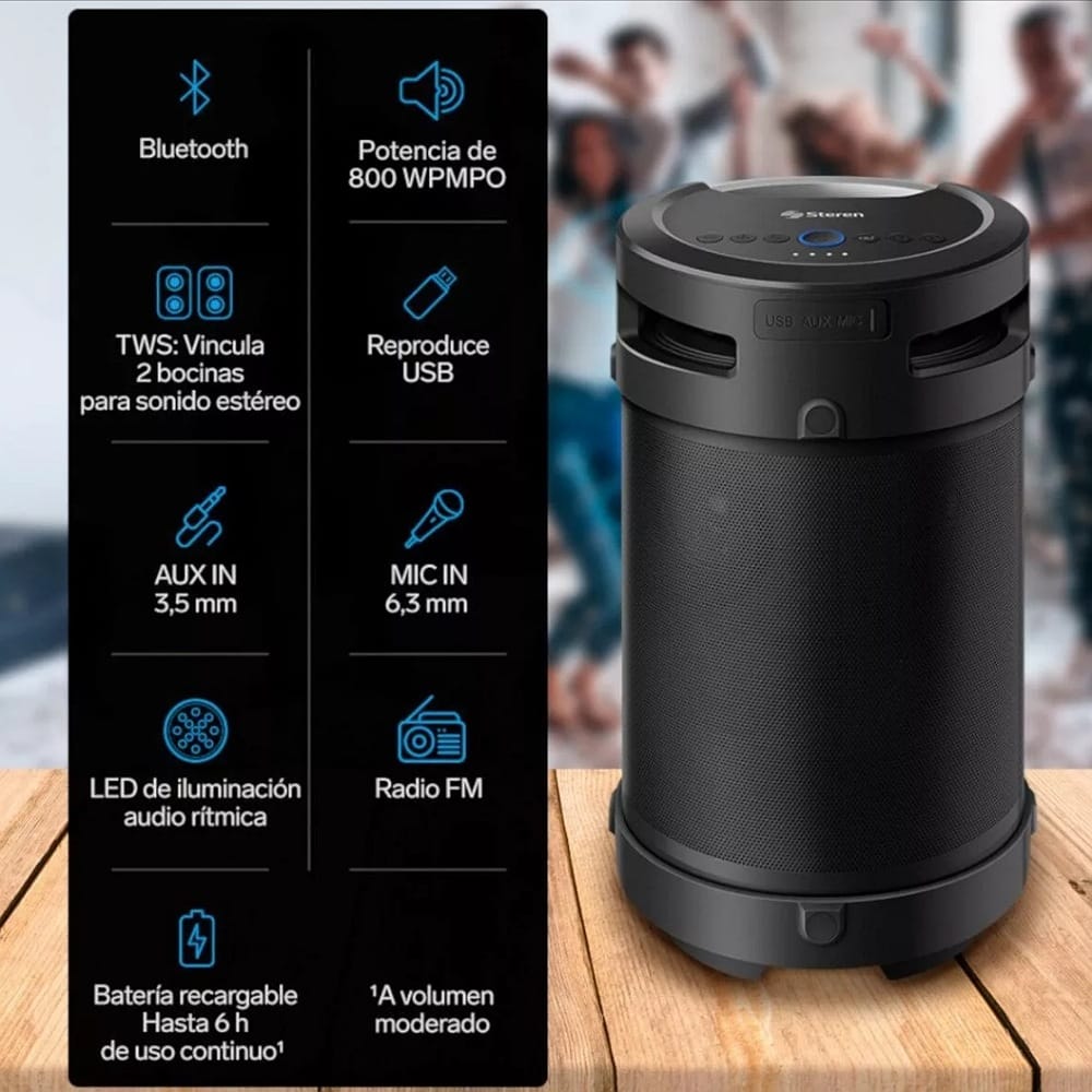 Bocina Bluetooth Bazooka Xbass Tws, 800 W Pmpo