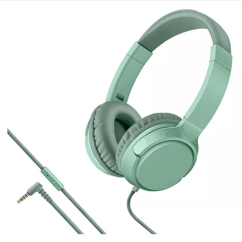 Audífonos Manos Libres Steren 349 AUD-230VE Con Cable Tipo Cordón Plegables Verde