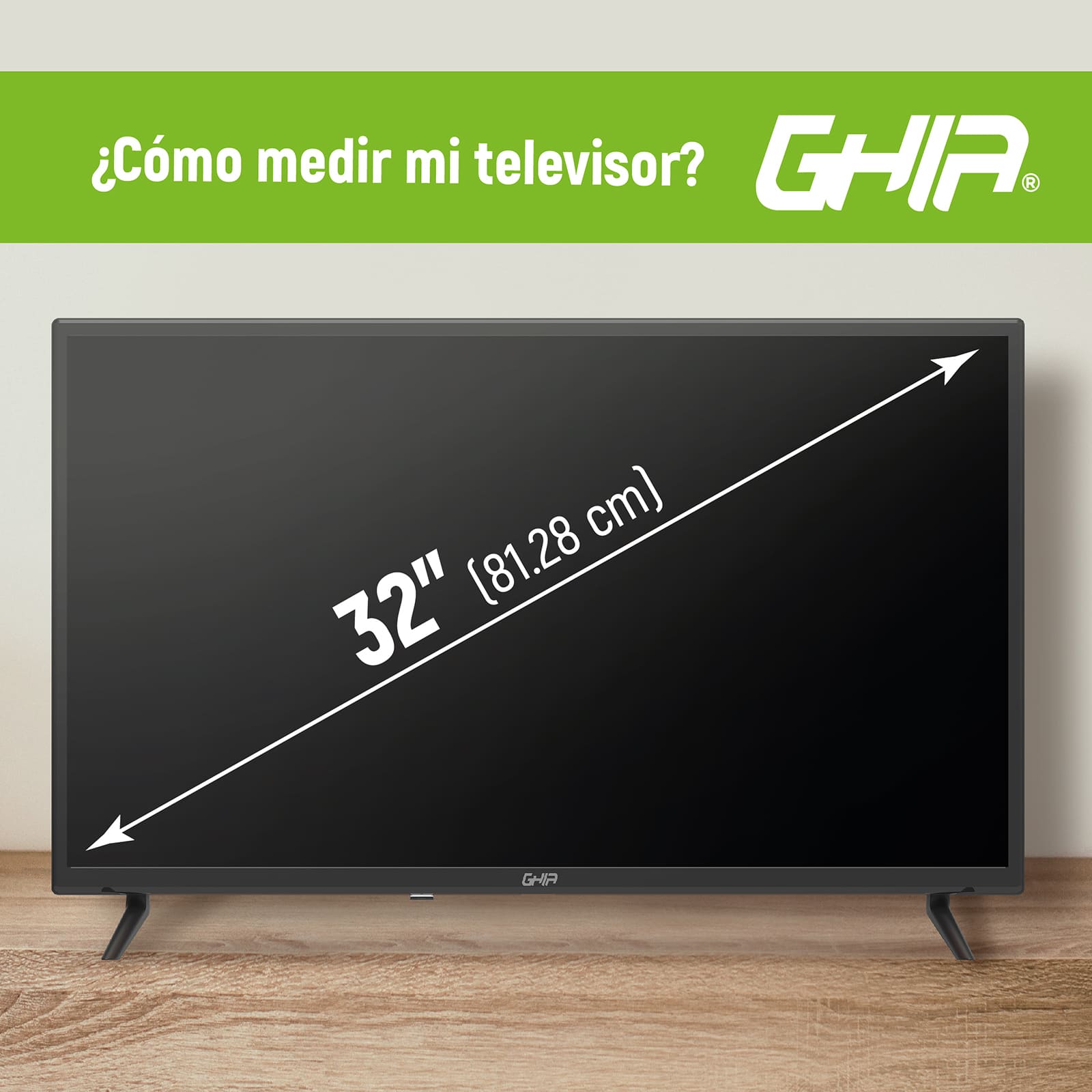 Televisión de 32'' Ghia Orizzonte G32BHD22, HD, Básica.