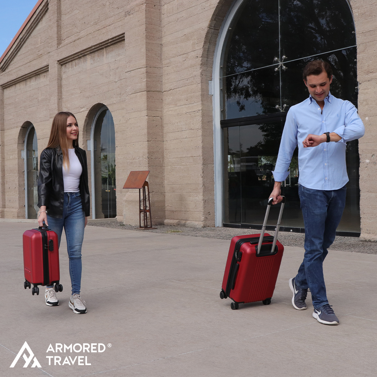 Maletas de viaje carry on de mano cabina 10kg Rígida set de viaje 2 pack 20 + 16 pulgadas ABS doble calibre con cierre expandible y candado alta seguridad TSA LOCK Rojo Armored travel