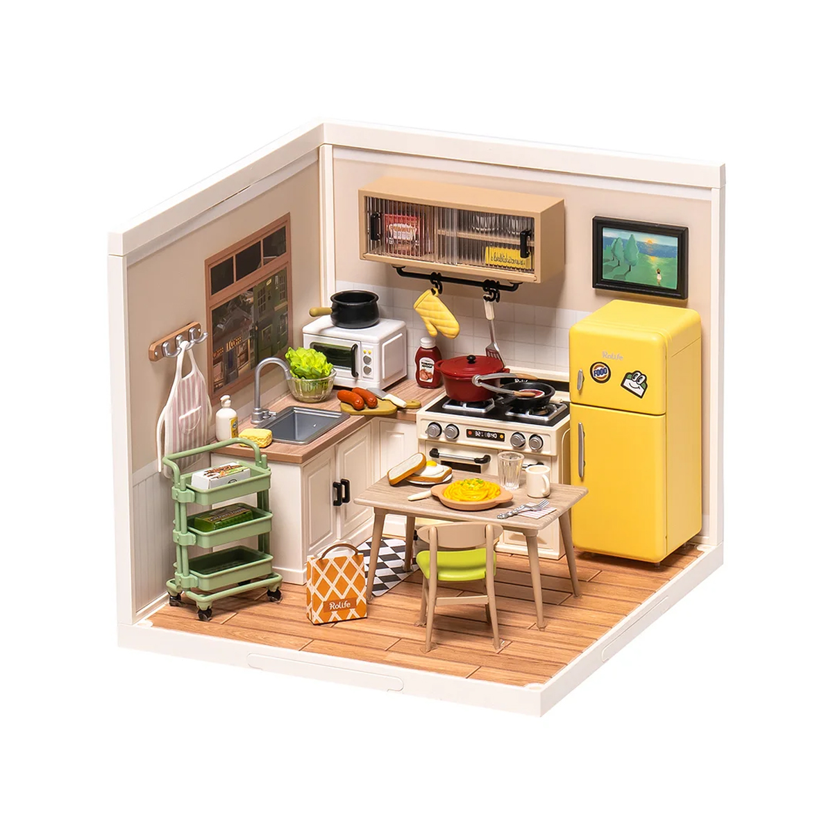 Rompecabezas 3d De Madera Diseño Cocina De Comida Feliz.