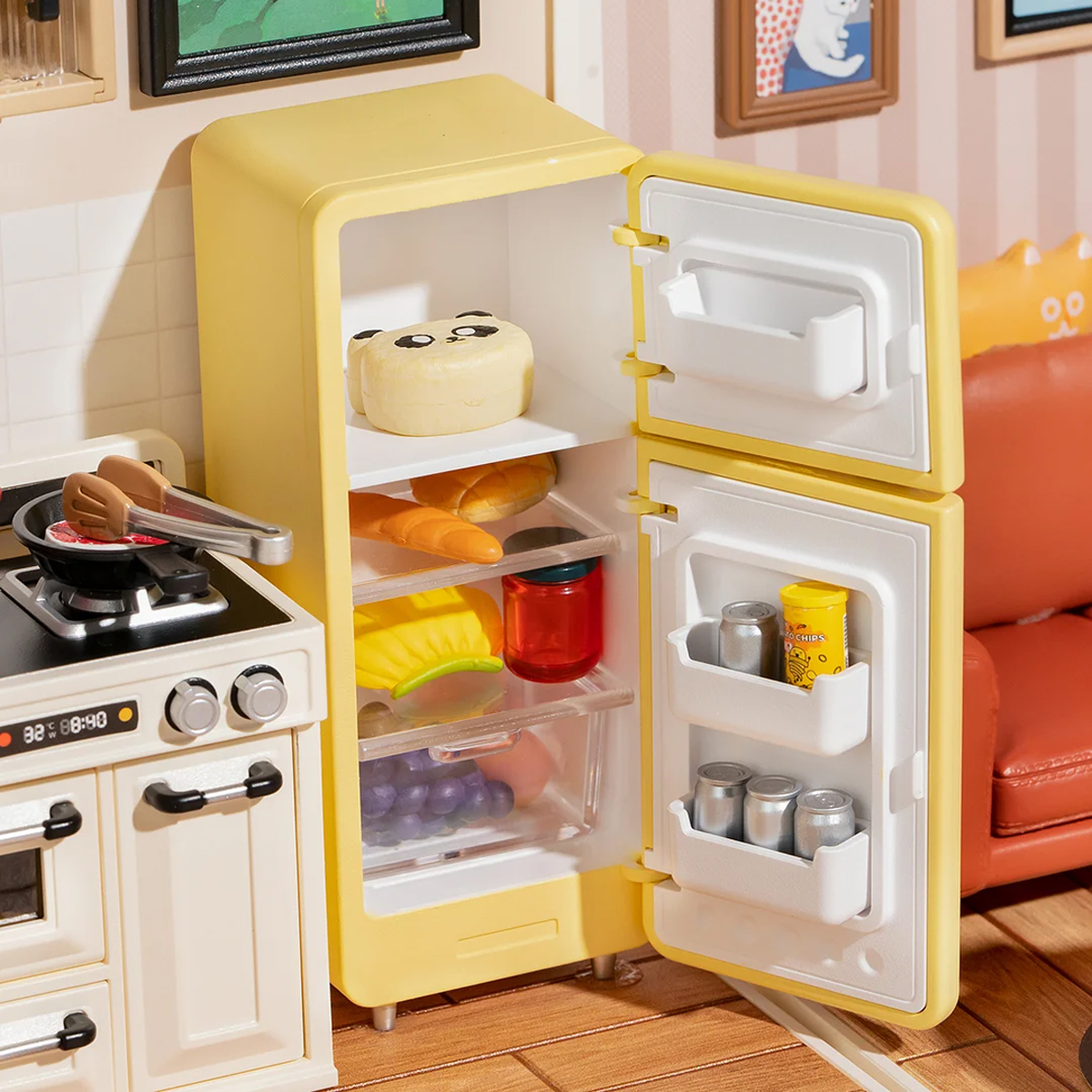 Rompecabezas 3d De Madera Diseño Cocina De Comida Feliz.