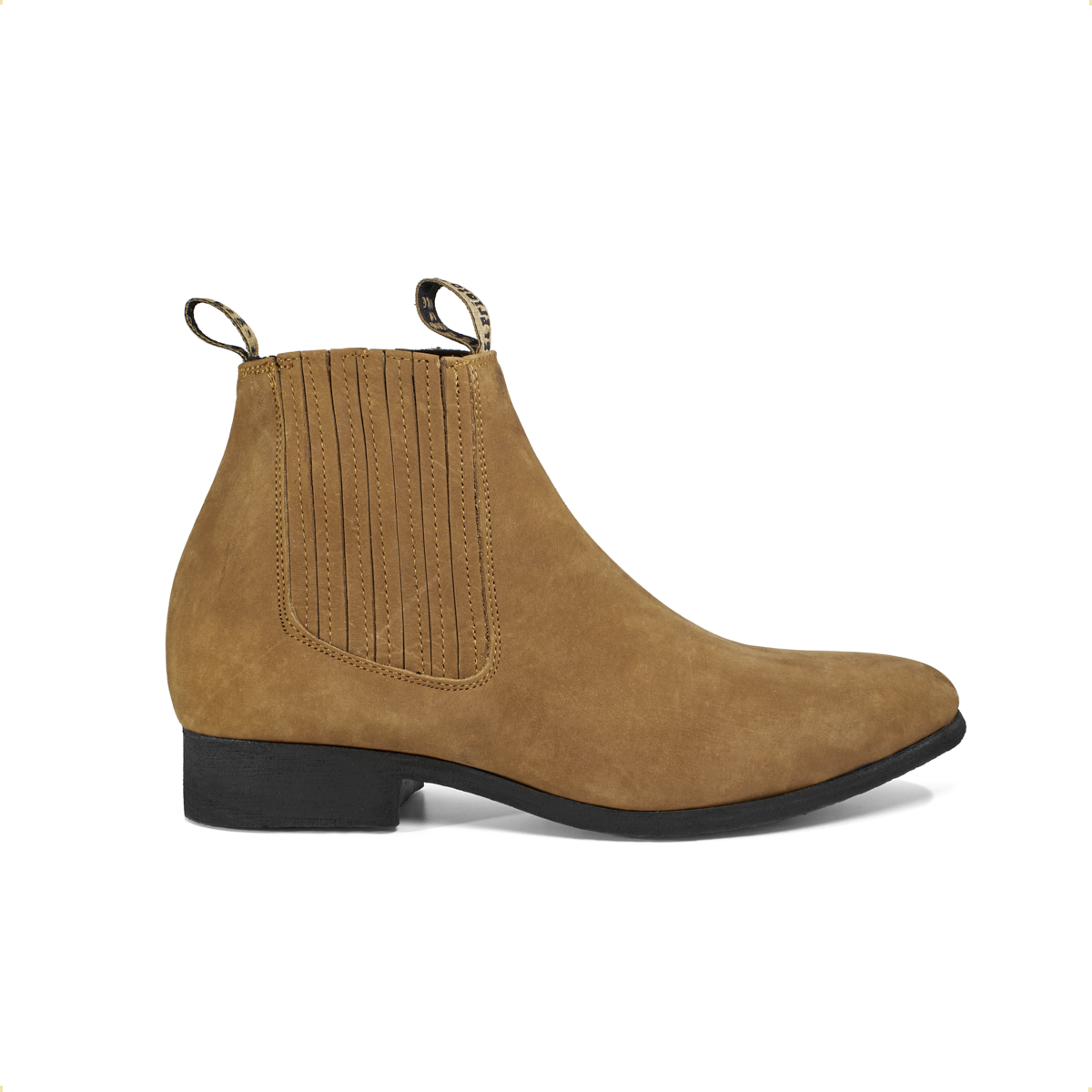 Botines para hombre, botas casules de piel charras vaqueras color oro