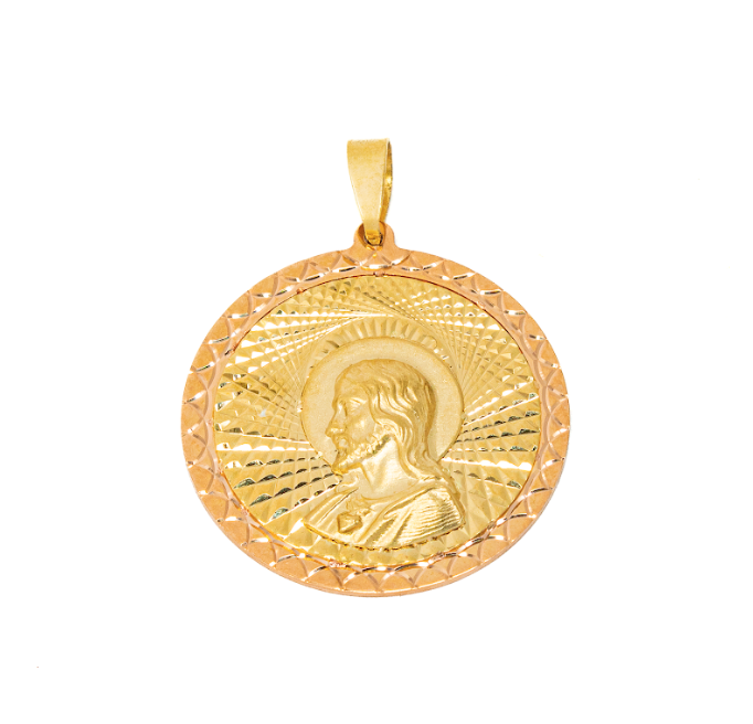 Medalla san Judas Tadeo 14 Kilates. Oro Fino Joyería.