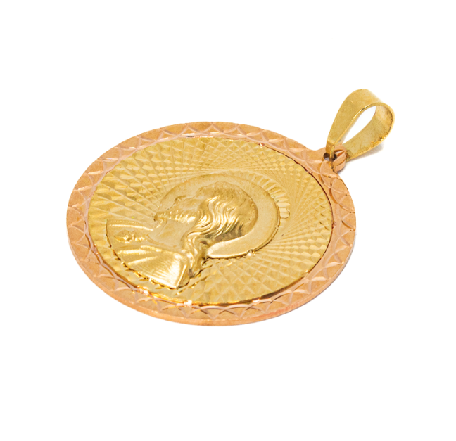 Medalla san Judas Tadeo 14 Kilates. Oro Fino Joyería.
