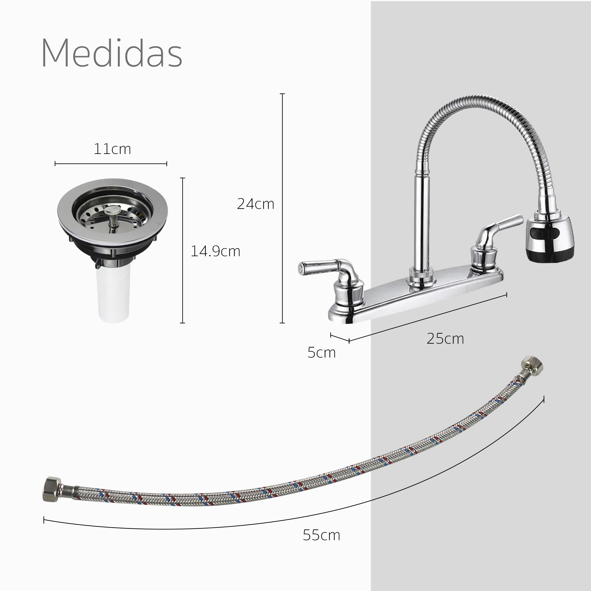 Kit Completo Para Instalación Fregadero Tarja Con Doble Tina Para Cocina.