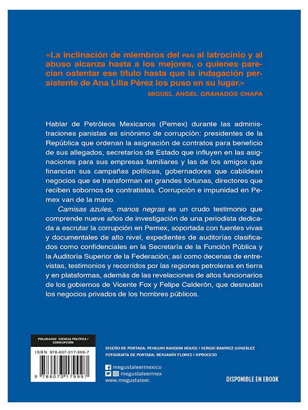 Camisas azules, manos negras Autor Pérez, Ana Lilia.