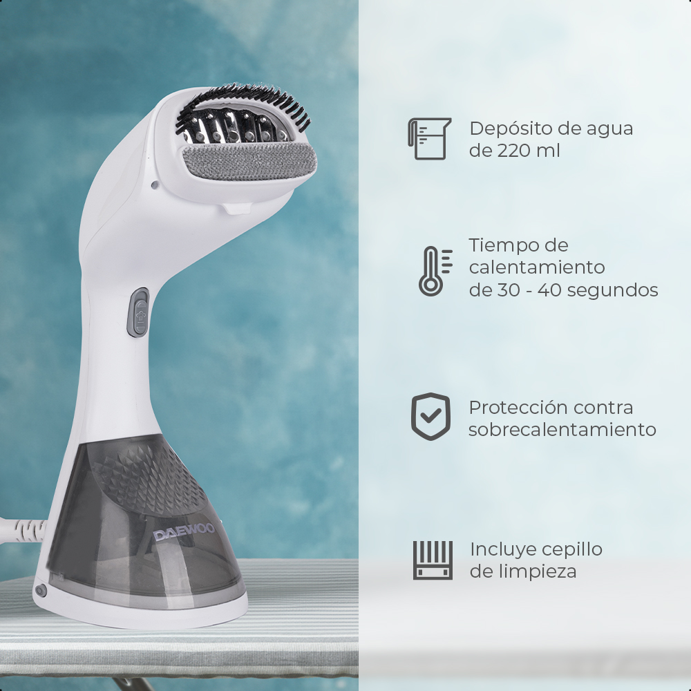 Daewoo Plancha de Vapor de Mano DGS-5018 con cap. de 220ml., potencia de 1200W